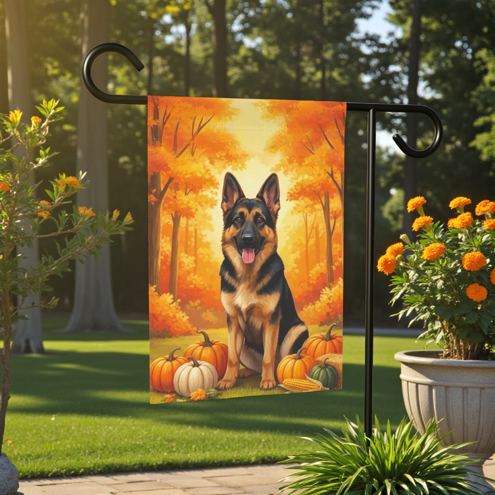 Best Fall Yard Decoration Ideas with Garden Flags