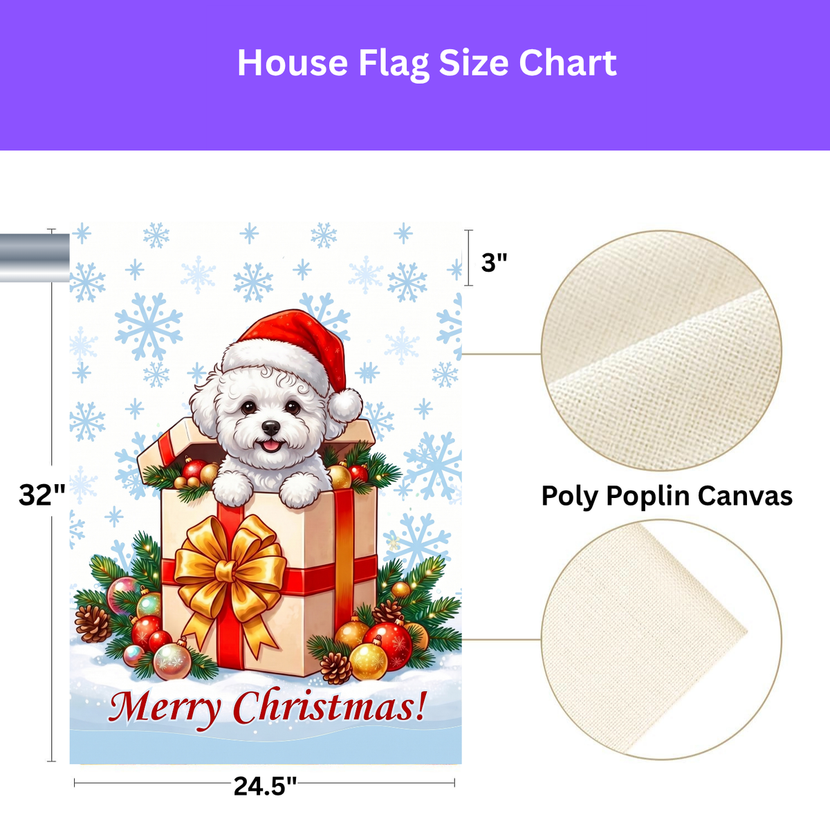 Bichon Frise and Christmas Present Garden Flag