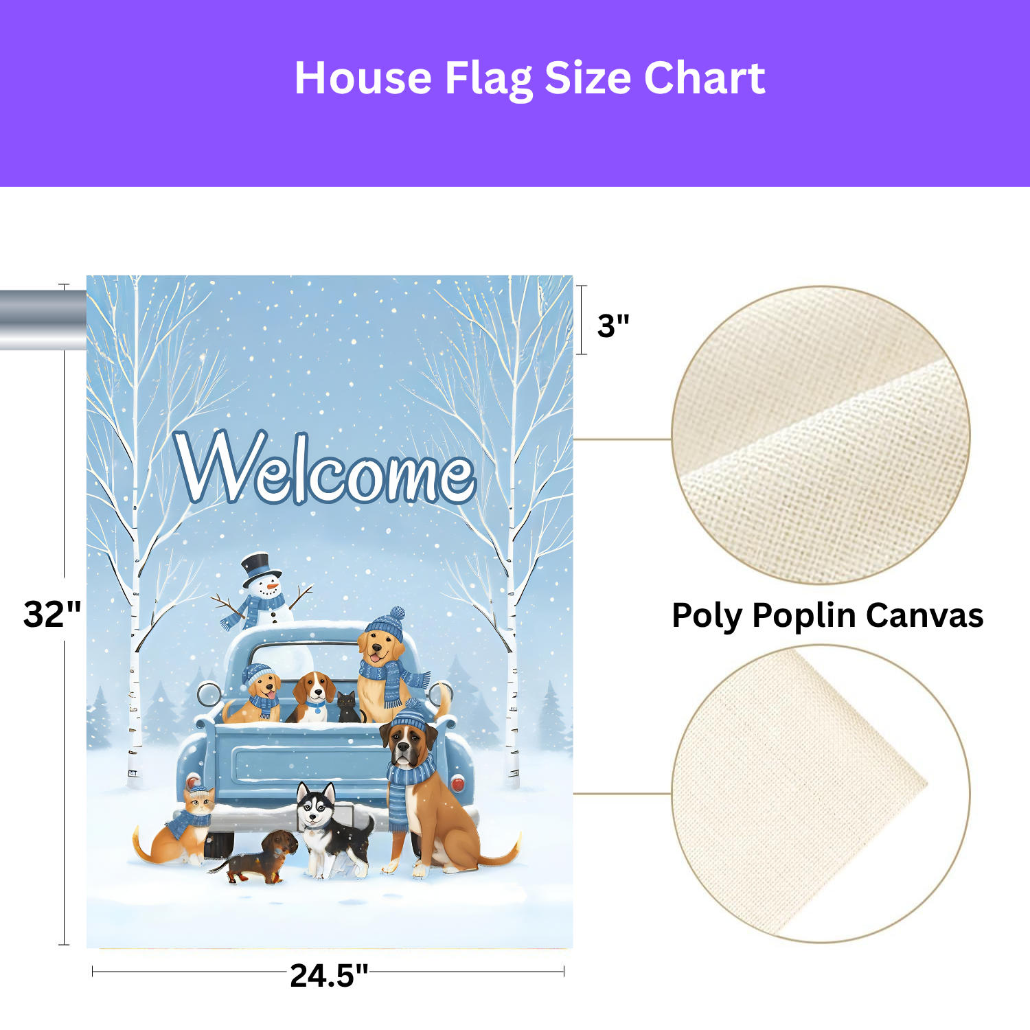 Welcome Winter Dogs and Cats Garden Flag