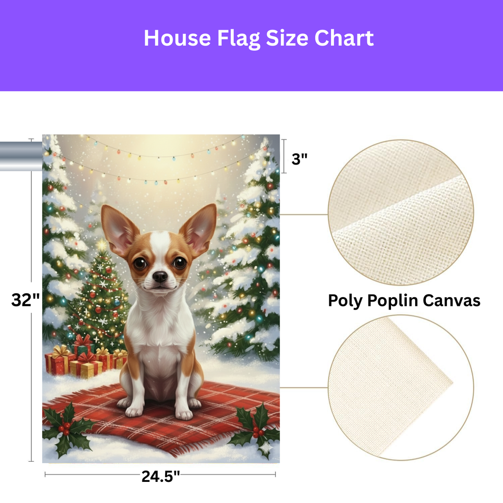 Christmas Tree and Presents Chihuahua Garden Flag - yard display - Dragonfire Gardens