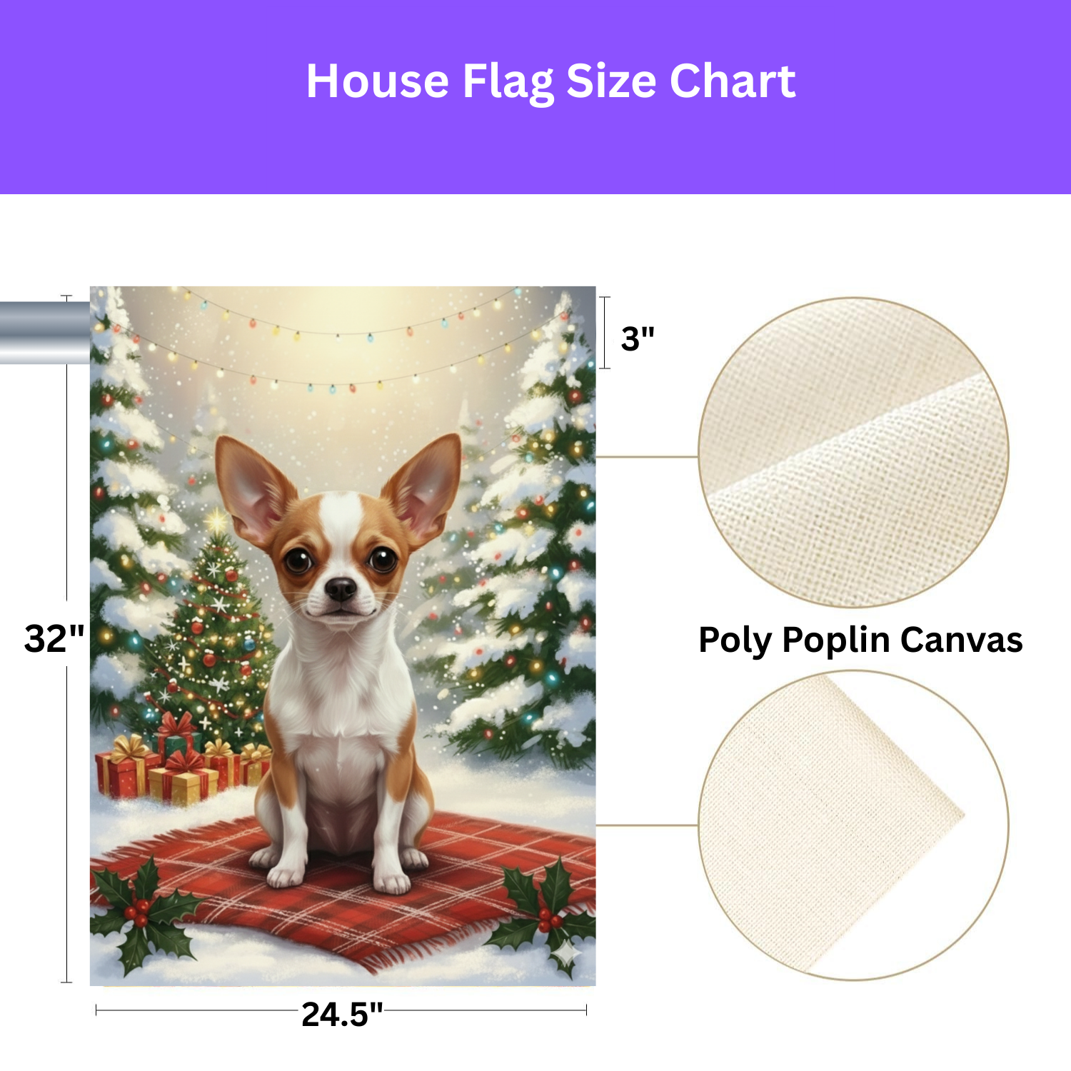 Christmas Tree and Presents Chihuahua Garden Flag