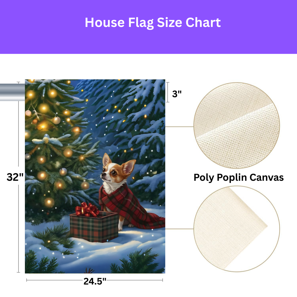 Chihuahua Christmas Present Garden Flag - yard display - Dragonfire Gardens