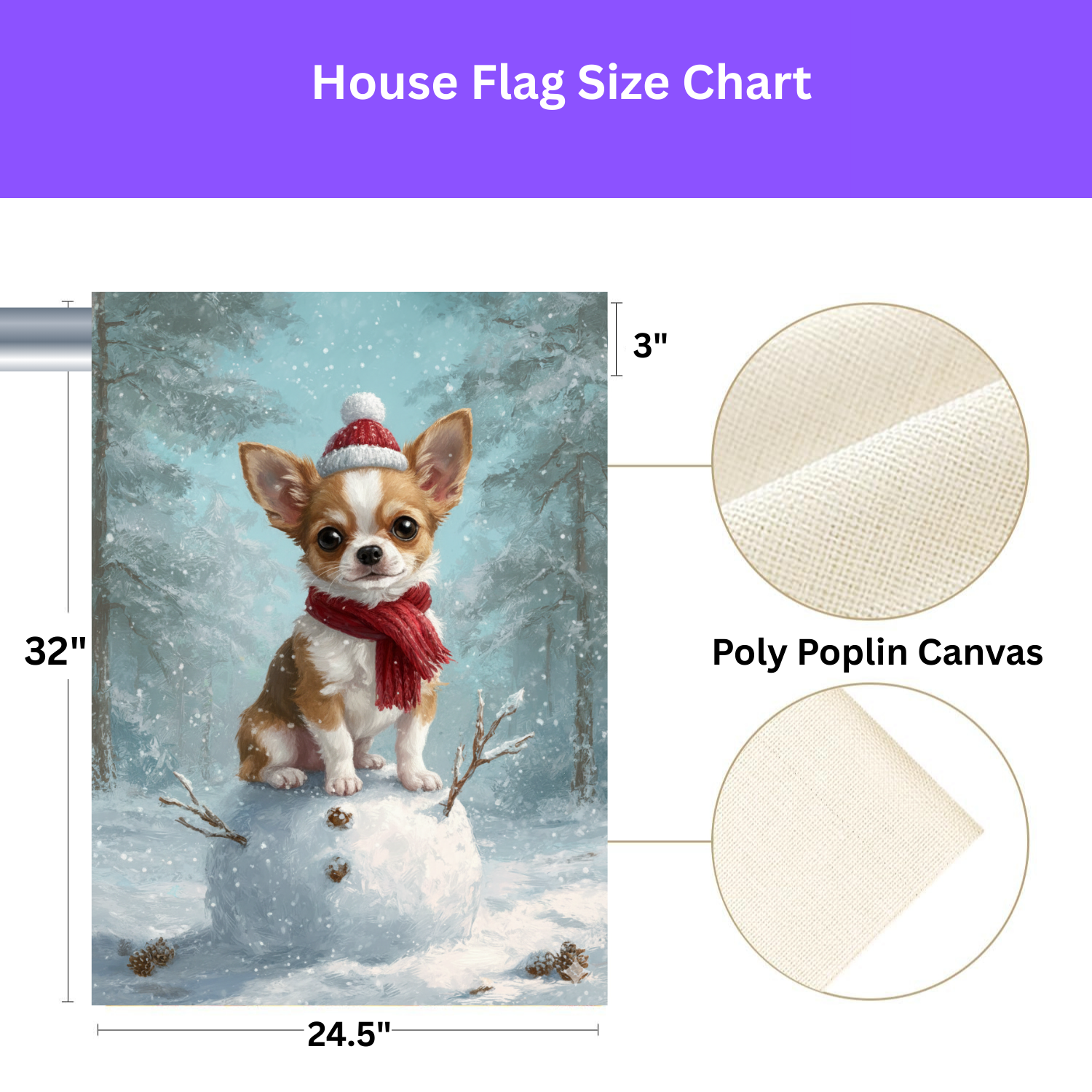 Making a Snowman Chihuahua Christmas Garden Flag