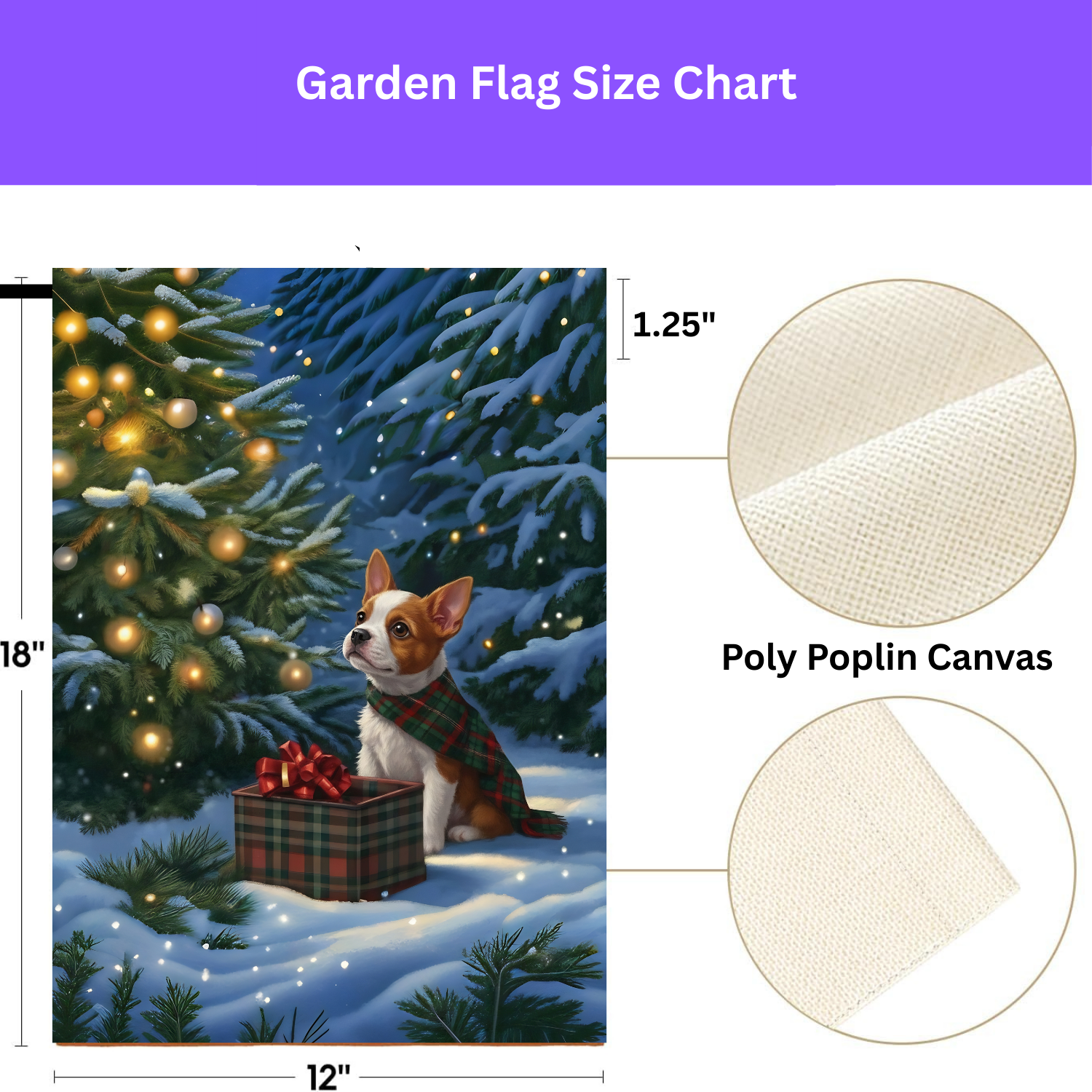 Red Boston Terrier Christmas Present Garden Flag - porch decor - Dragonfire Gardens
