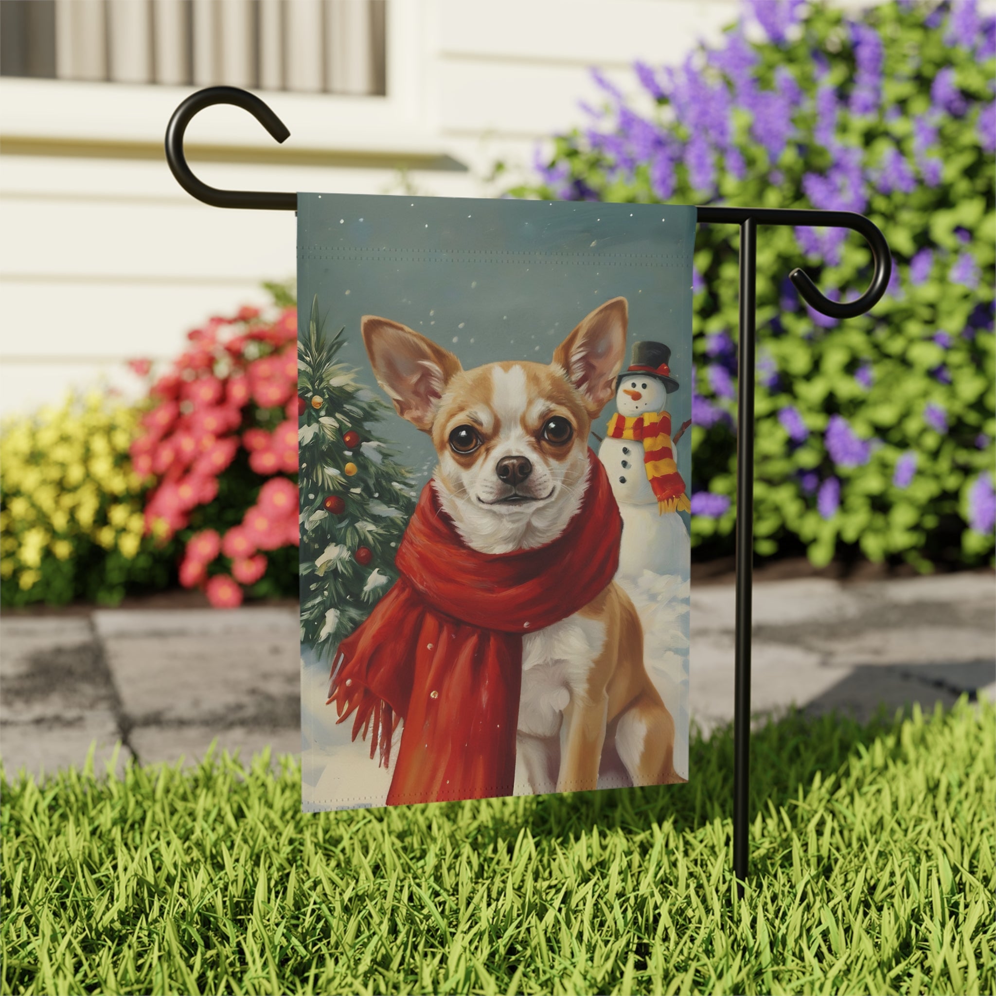 Red Scarf Chihuahua Garden Flag