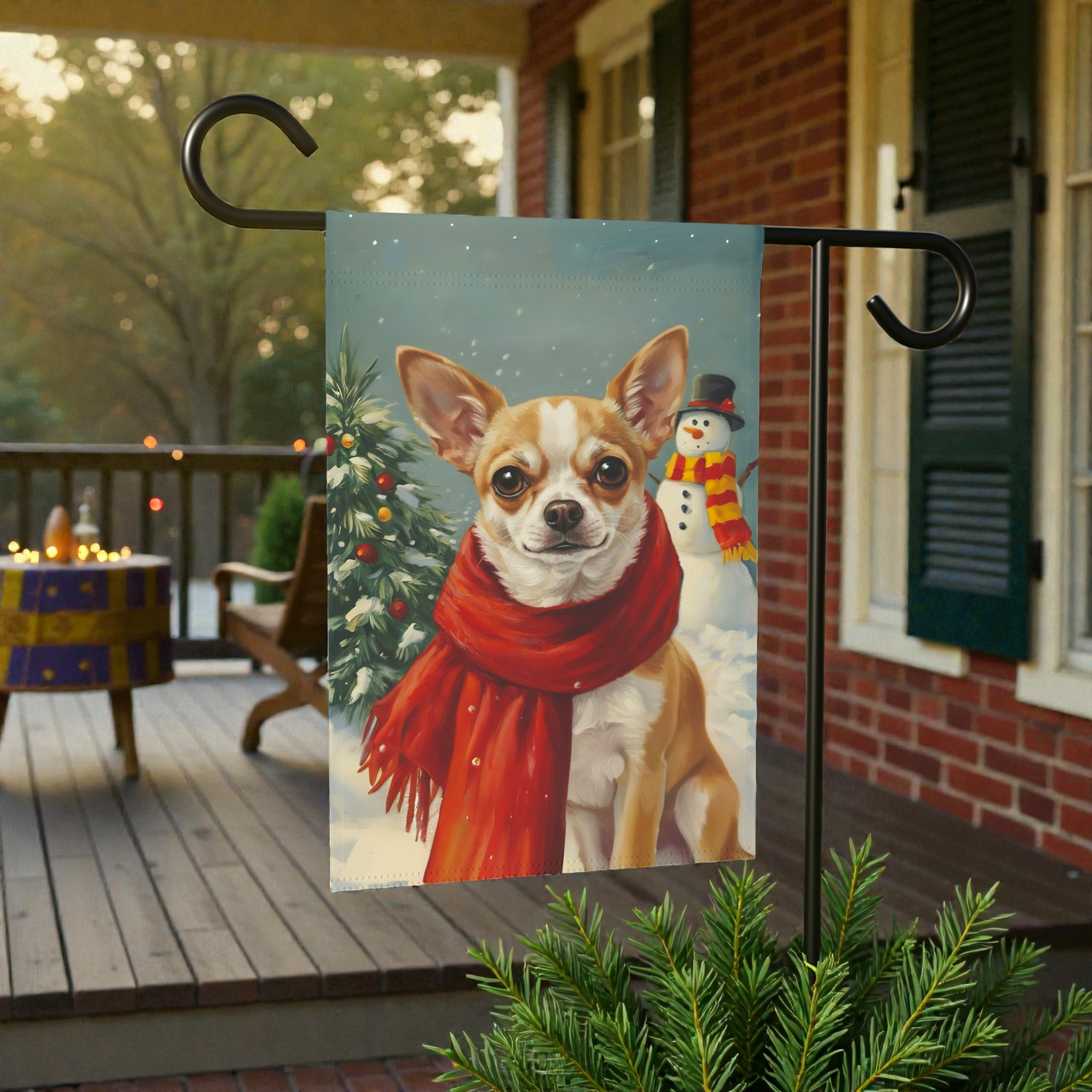 Red Scarf Chihuahua Garden Flag