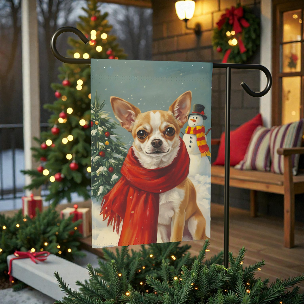 Red Scarf Chihuahua Garden Flag
