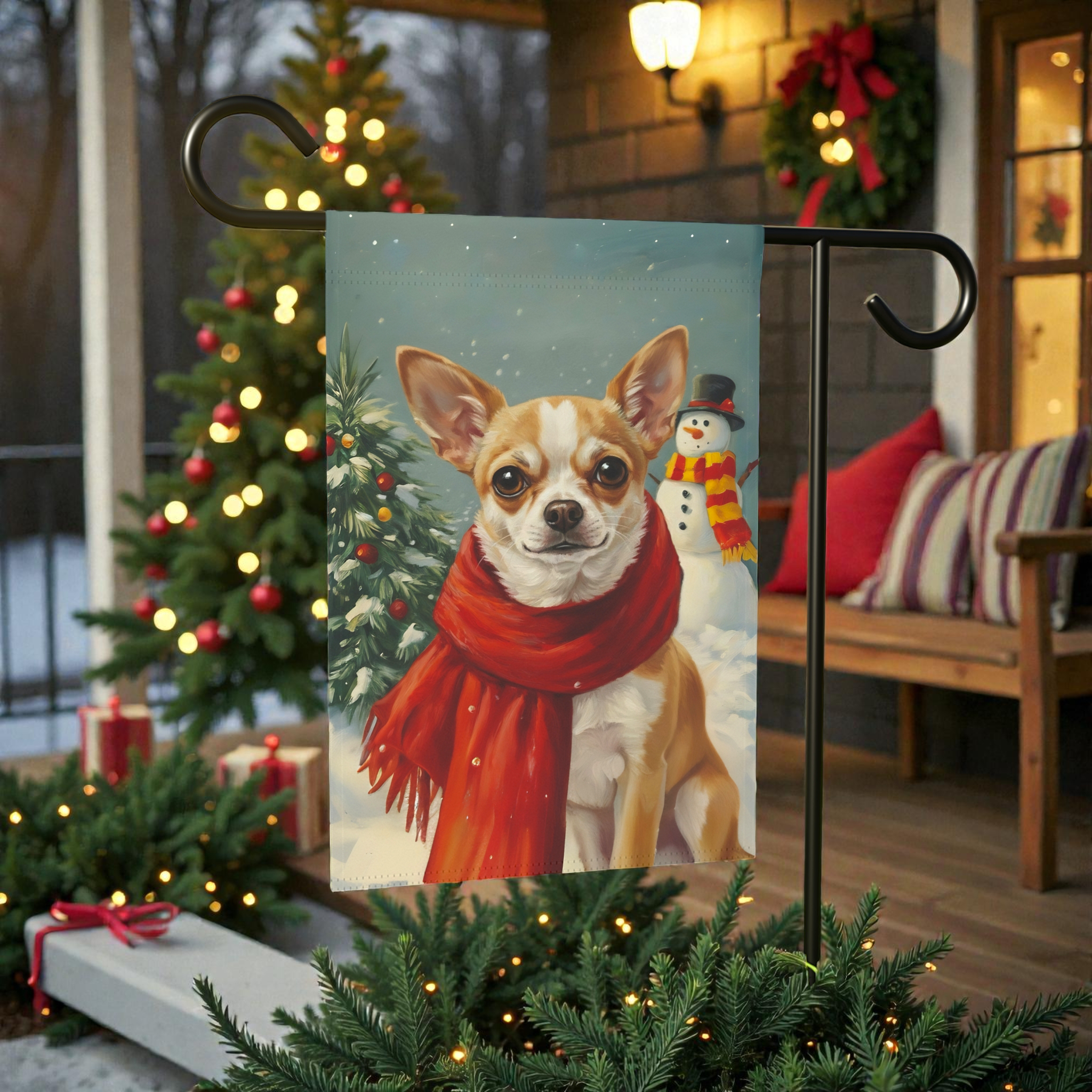 Red Scarf Chihuahua Garden Flag
