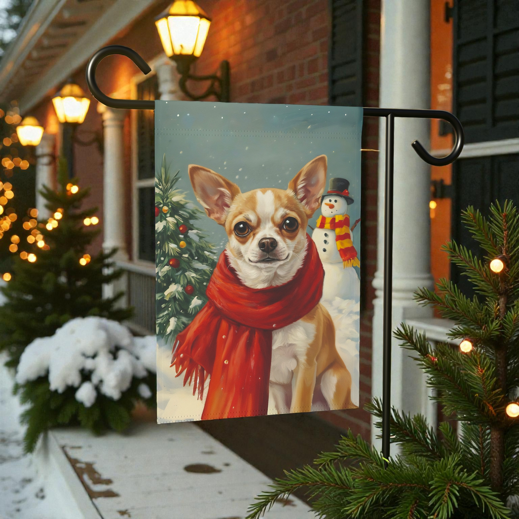 Red Scarf Chihuahua Garden Flag