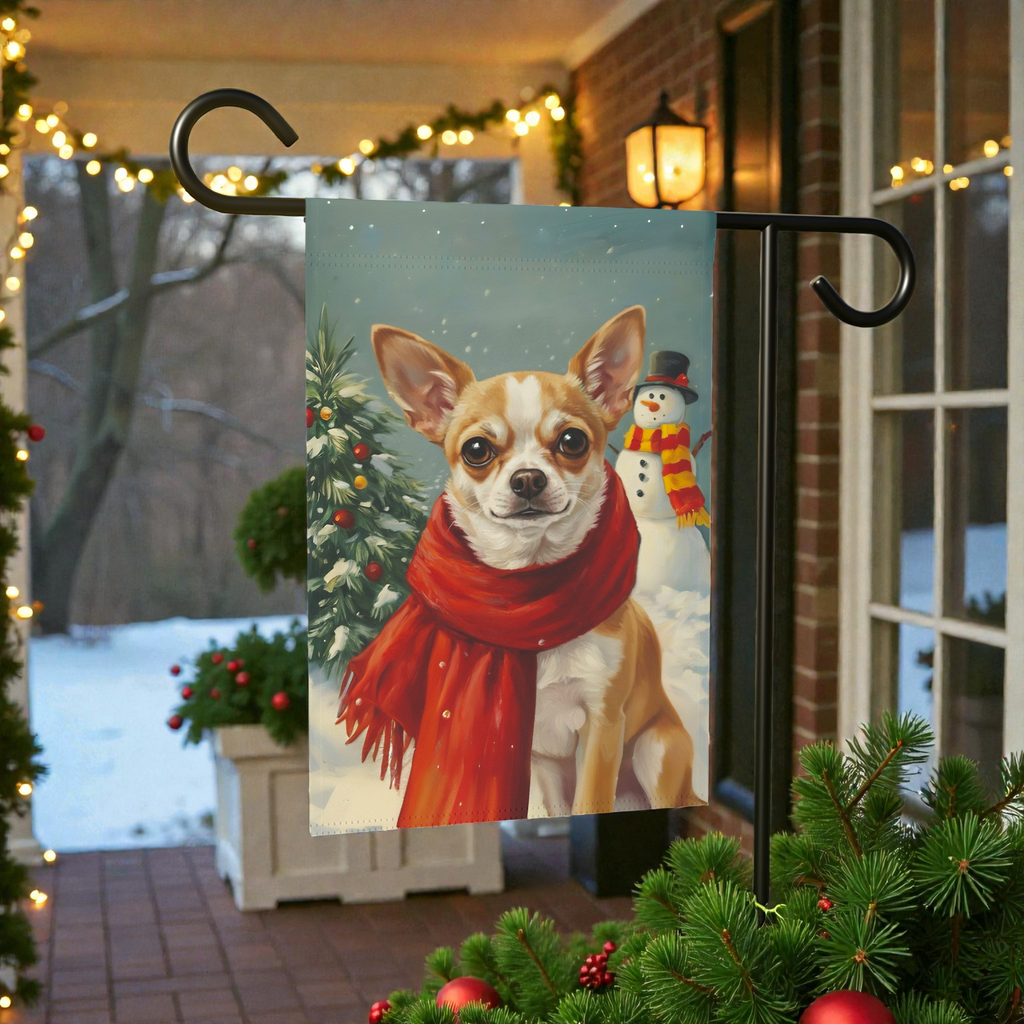 Red Scarf Chihuahua Garden Flag