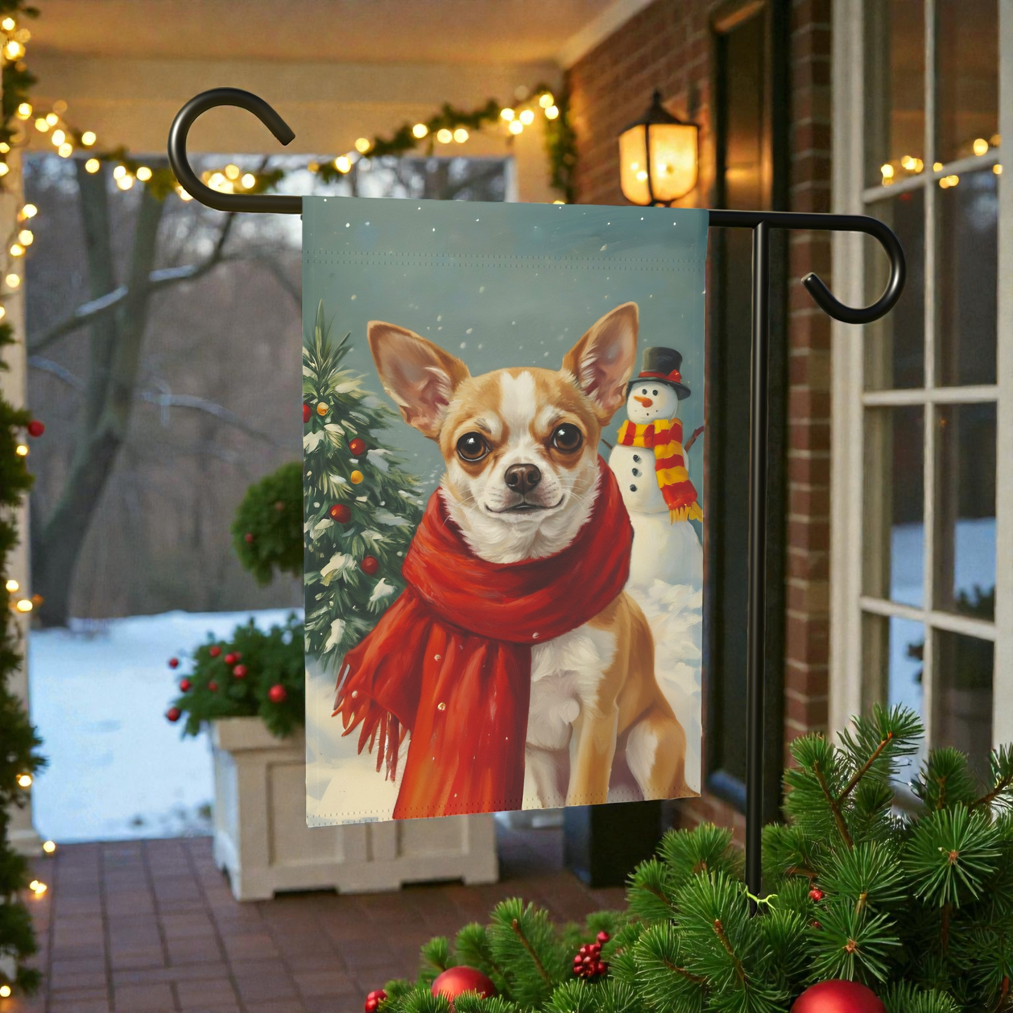 Red Scarf Chihuahua Garden Flag