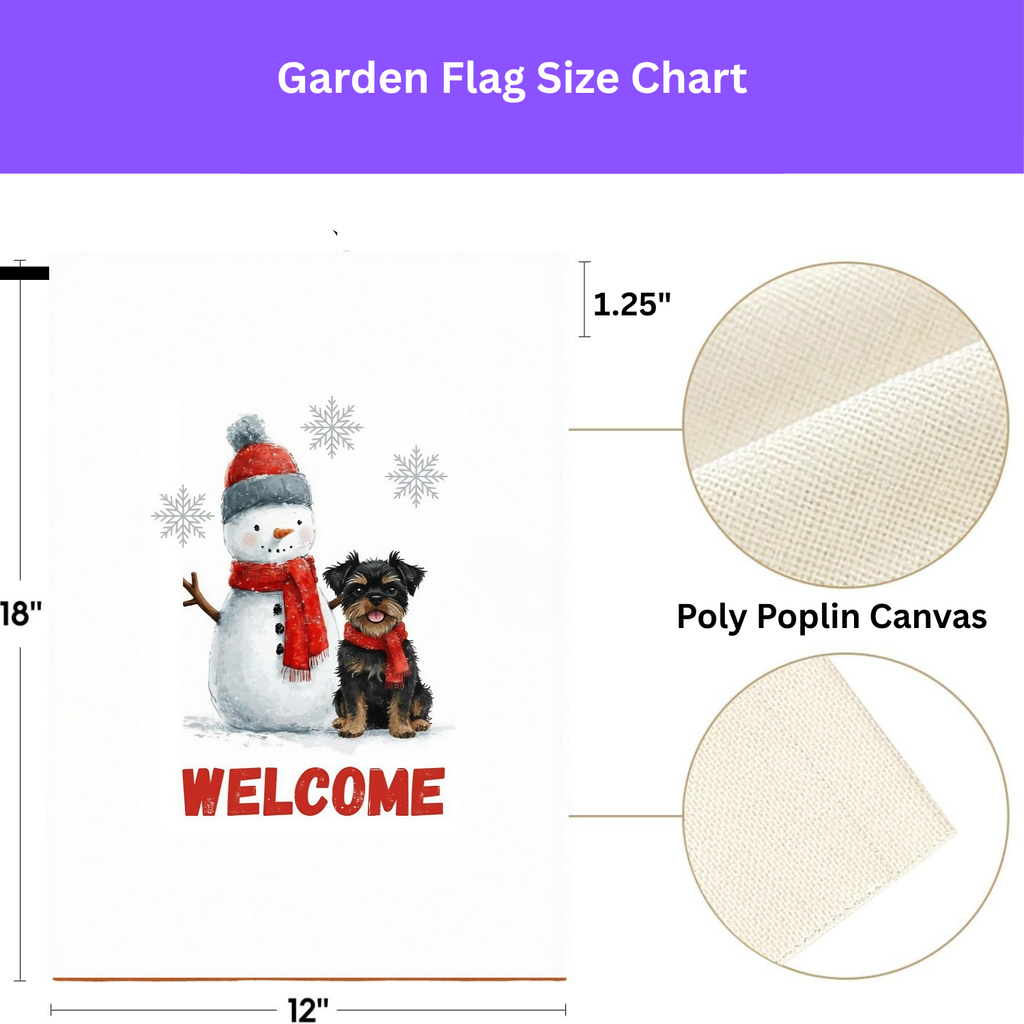 Affenpinscher and Snowman Welcome Garden Flag - porch decor - Dragonfire Gardens