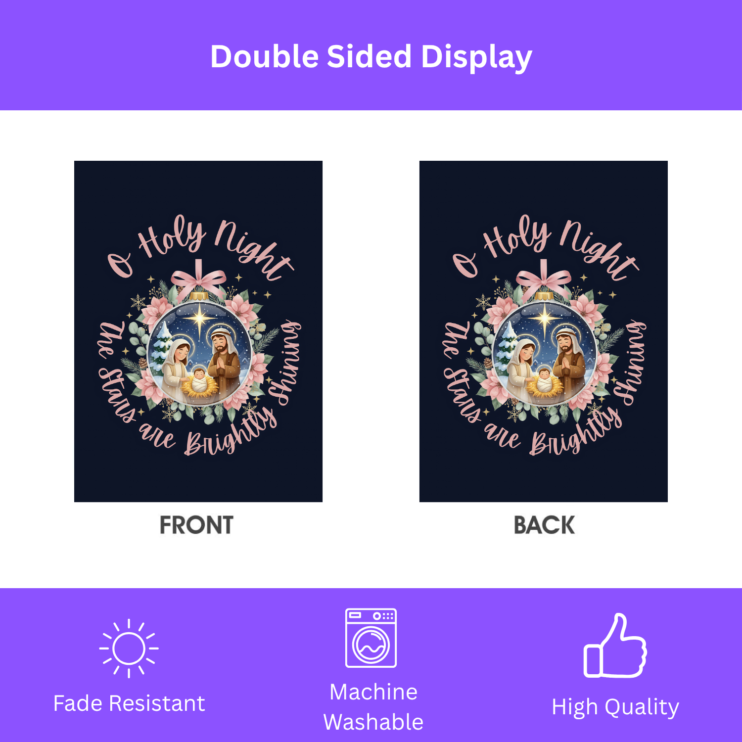 Nativity Garden Flag - O Holy Night