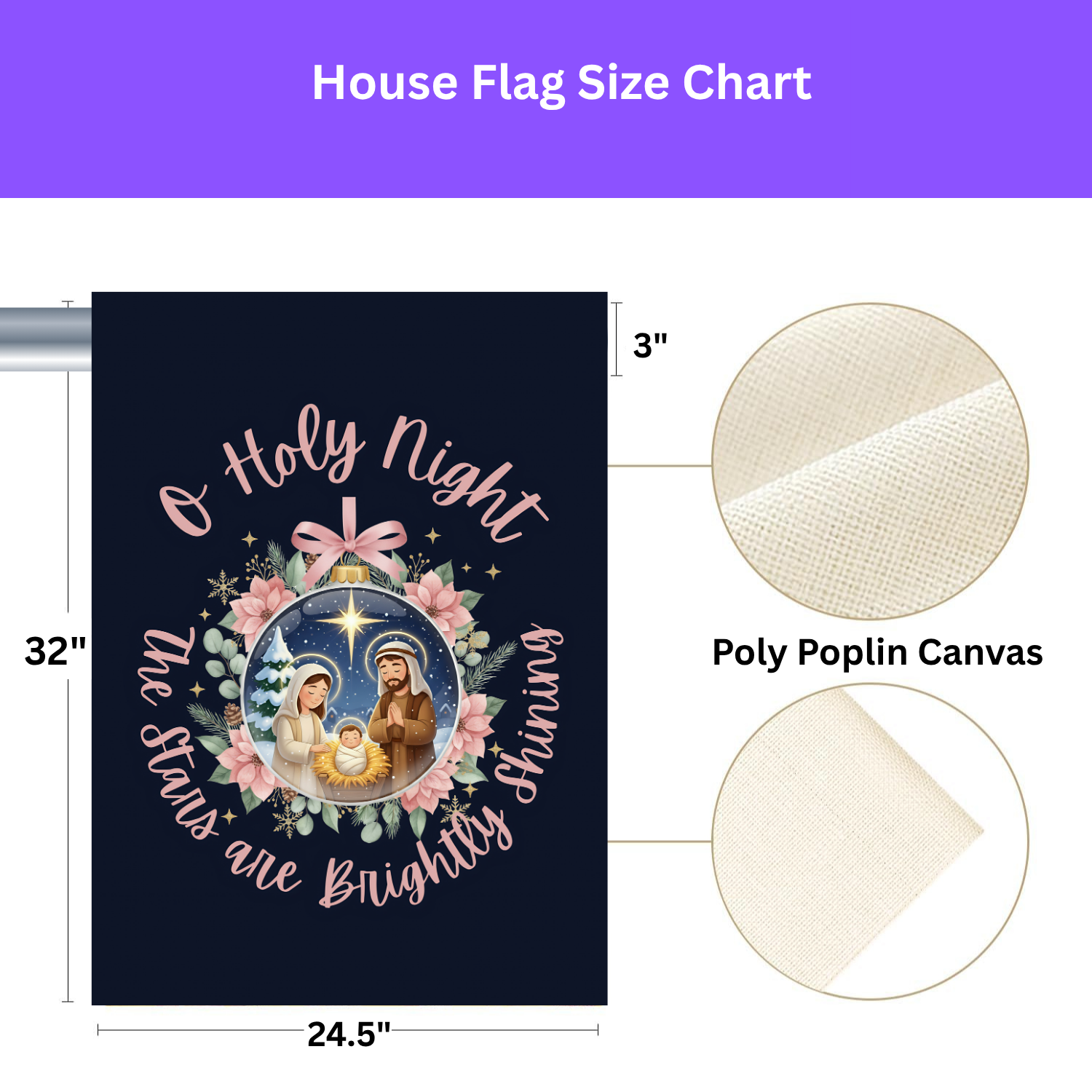 Nativity Garden Flag - O Holy Night
