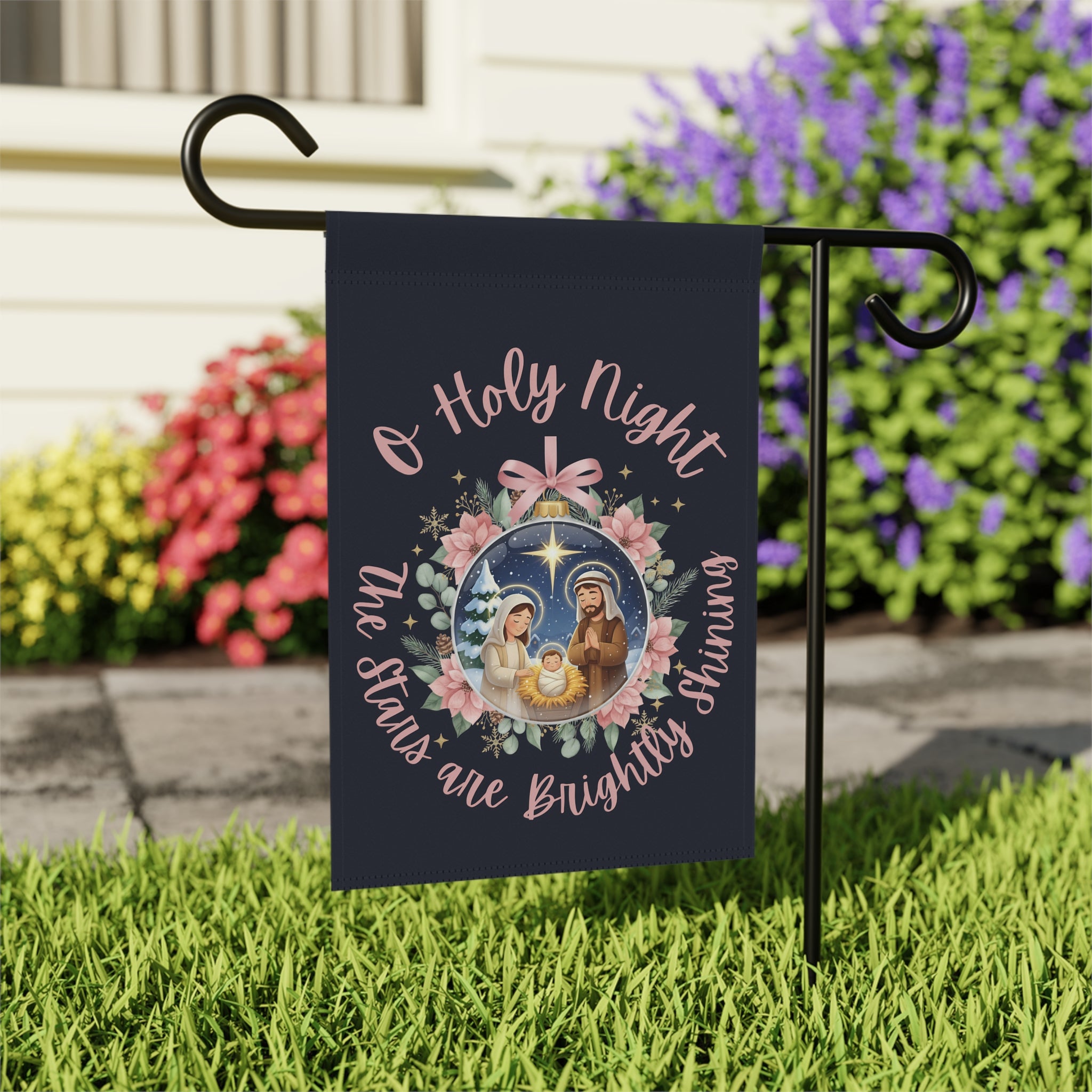 Nativity Garden Flag - O Holy Night