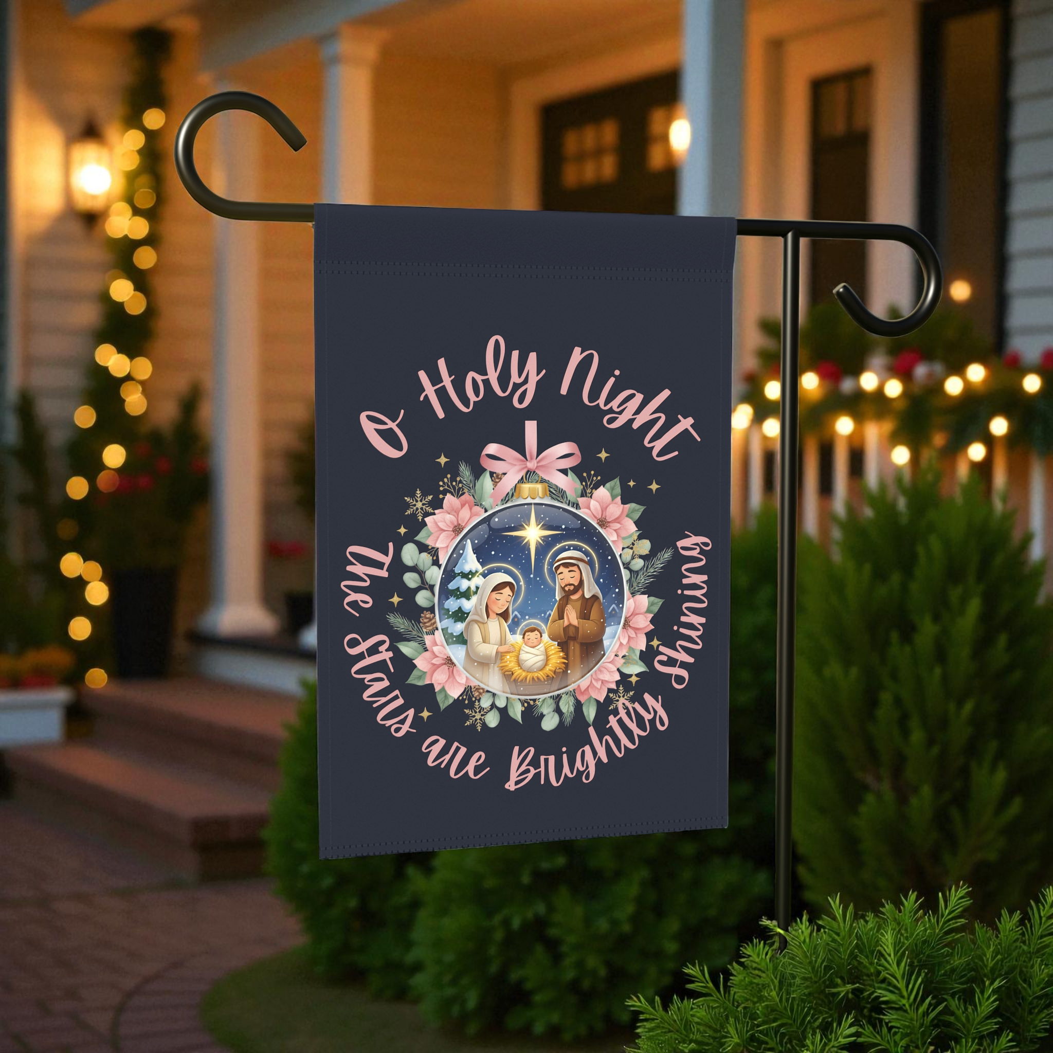 Nativity Garden Flag - O Holy Night