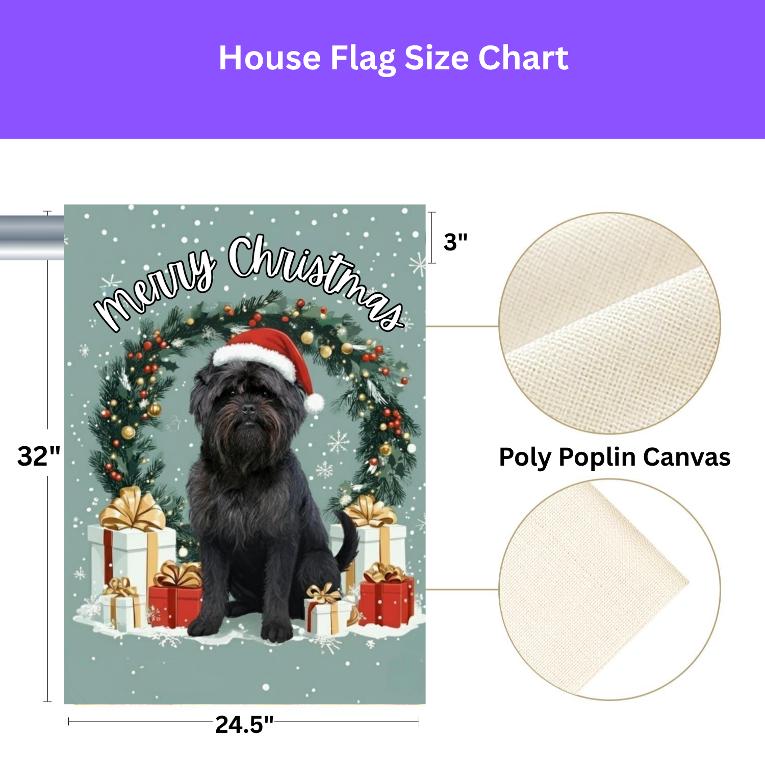 Merry Christmas Affenpinscher Garden Flag
