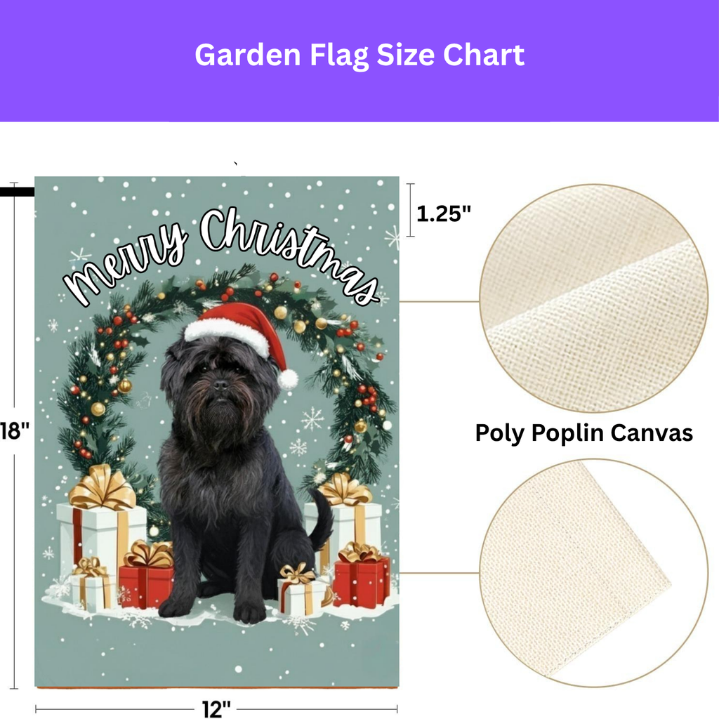 Merry Christmas Affenpinscher Garden Flag - porch decor - Dragonfire Gardens
