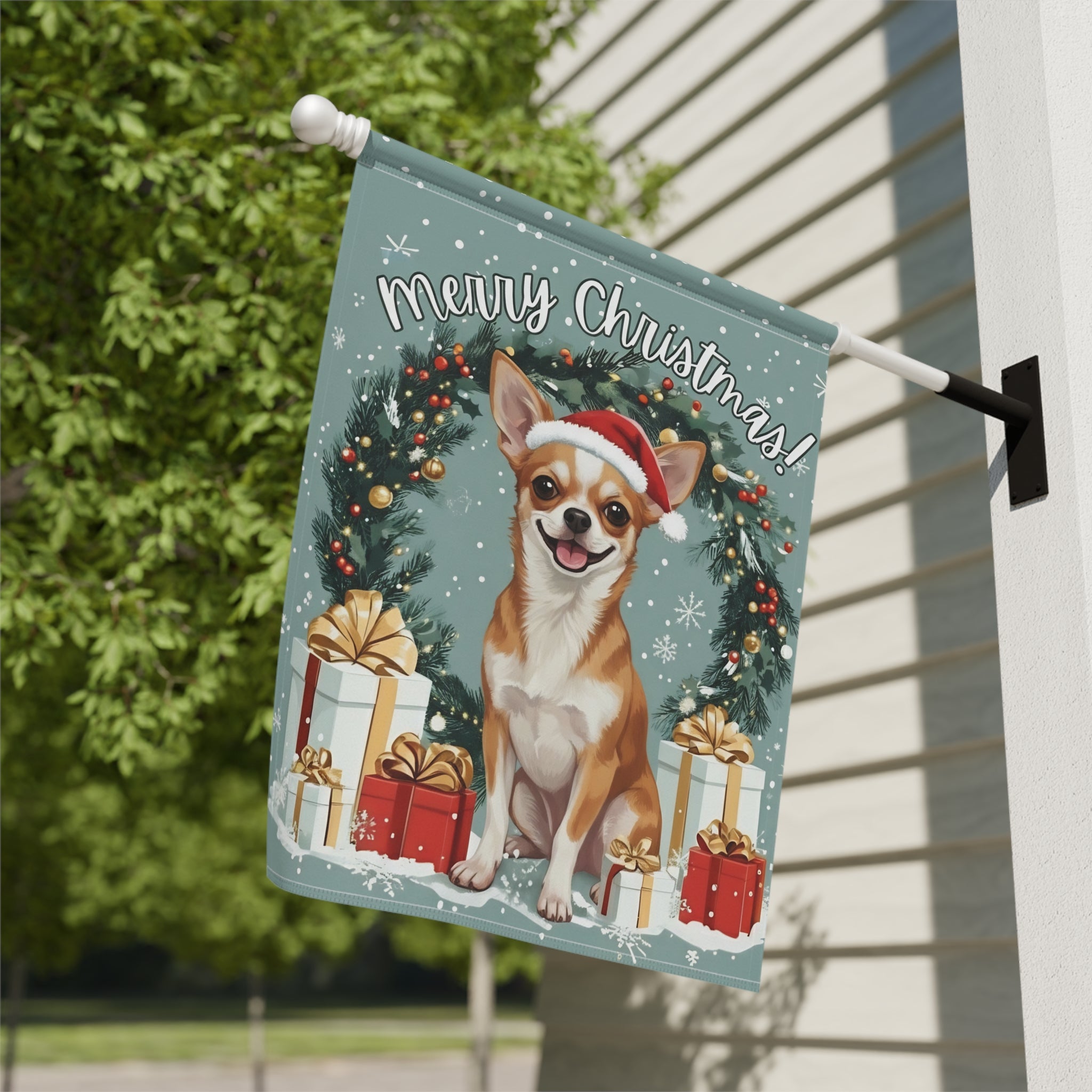 Merry Christmas Chihuahua Garden Flag