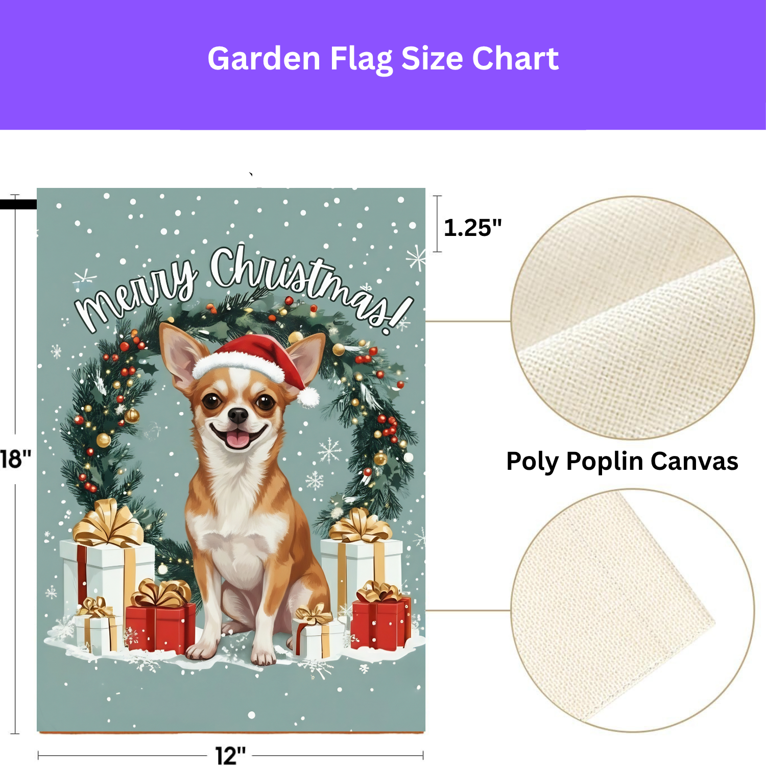 Merry Christmas Chihuahua Garden Flag