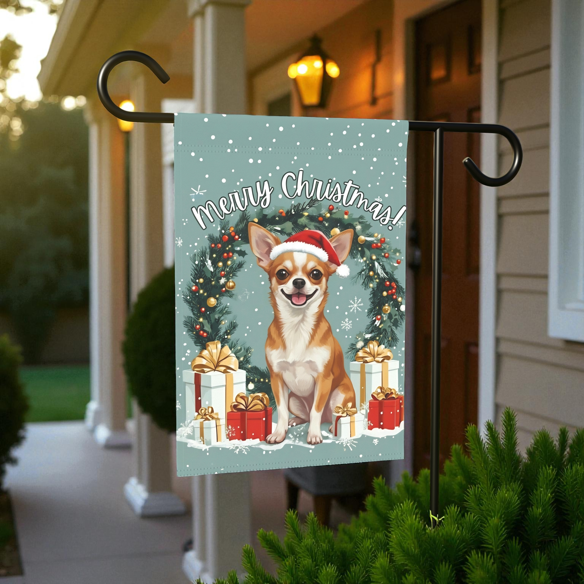 Merry Christmas Chihuahua Garden Flag