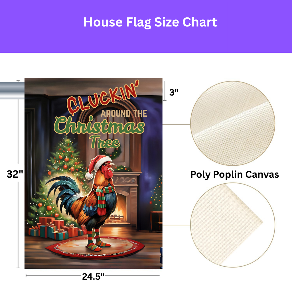 Christmas Rooster Garden Flag