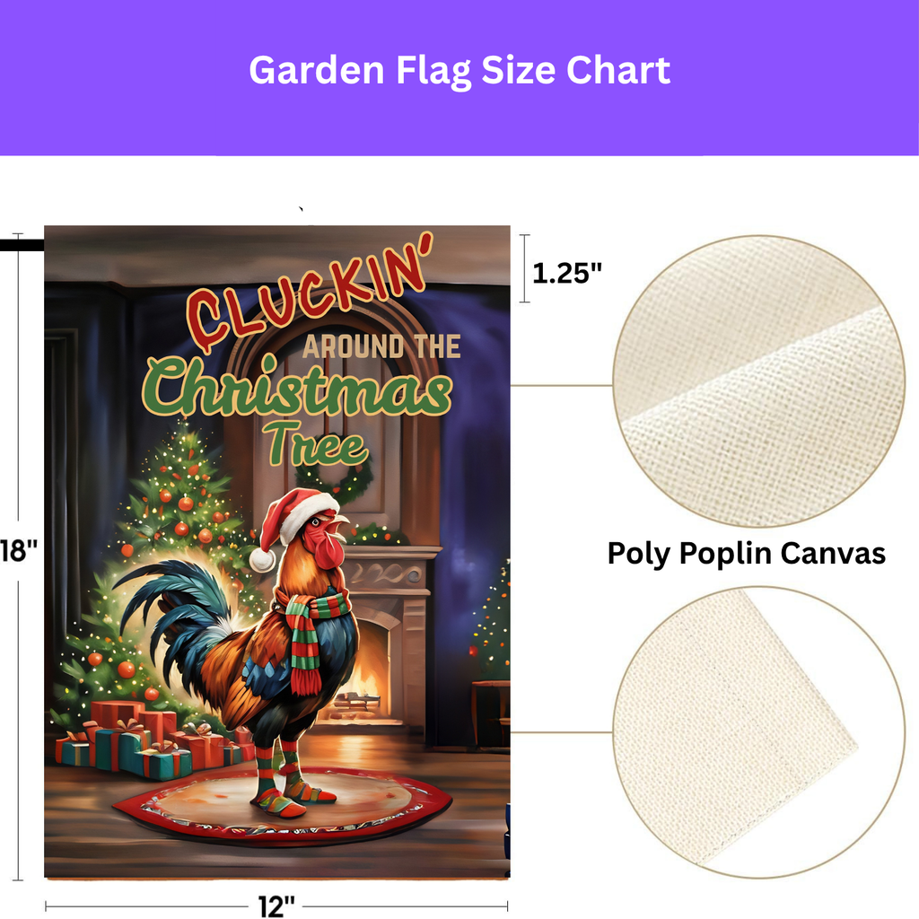 Christmas Rooster Garden Flag
