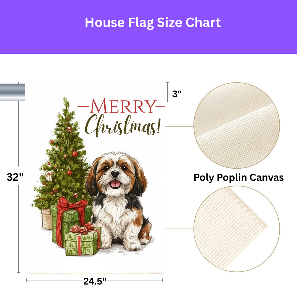 Shih Tzu and Present Christmas Garden Flag
