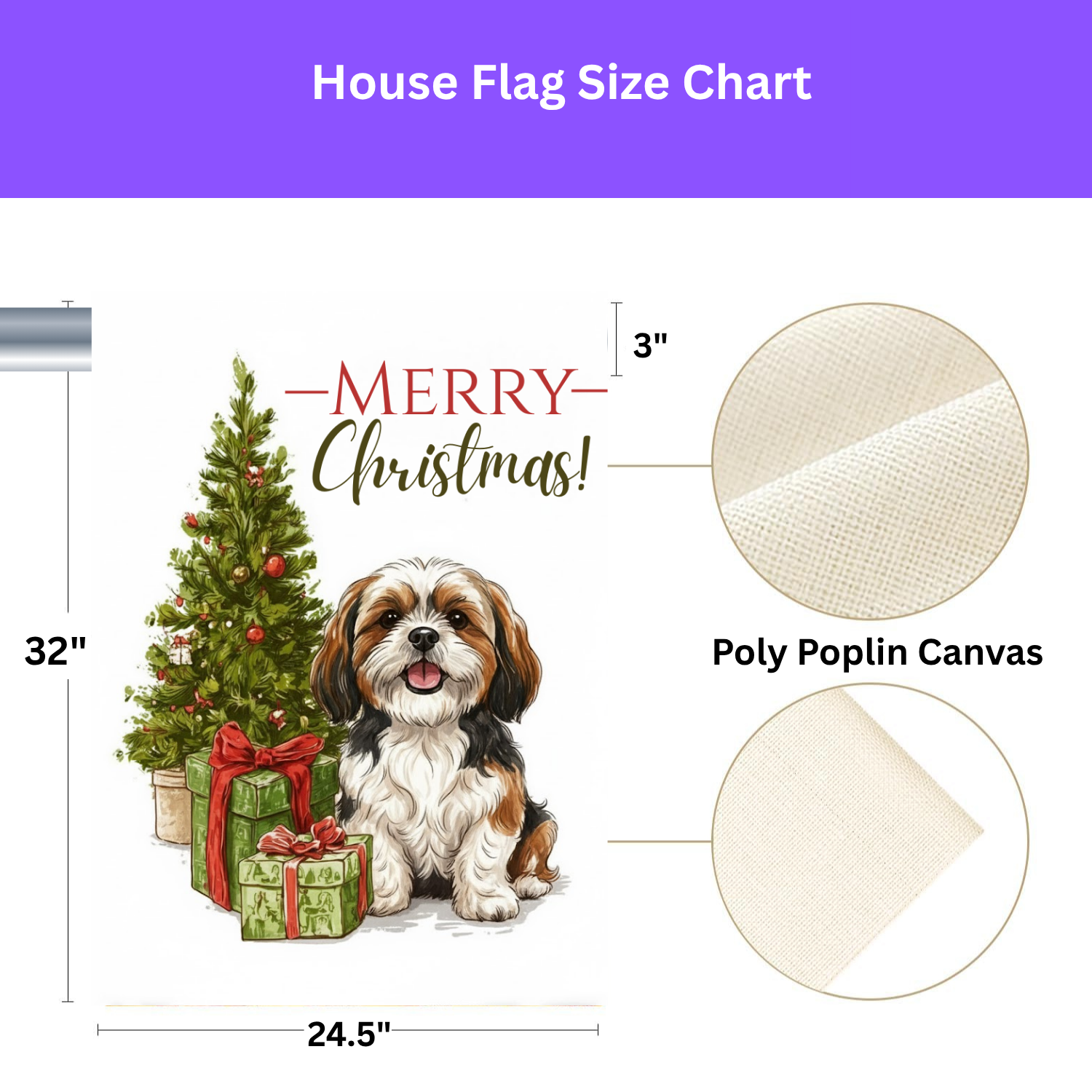 Shih Tzu and Present Christmas Garden Flag