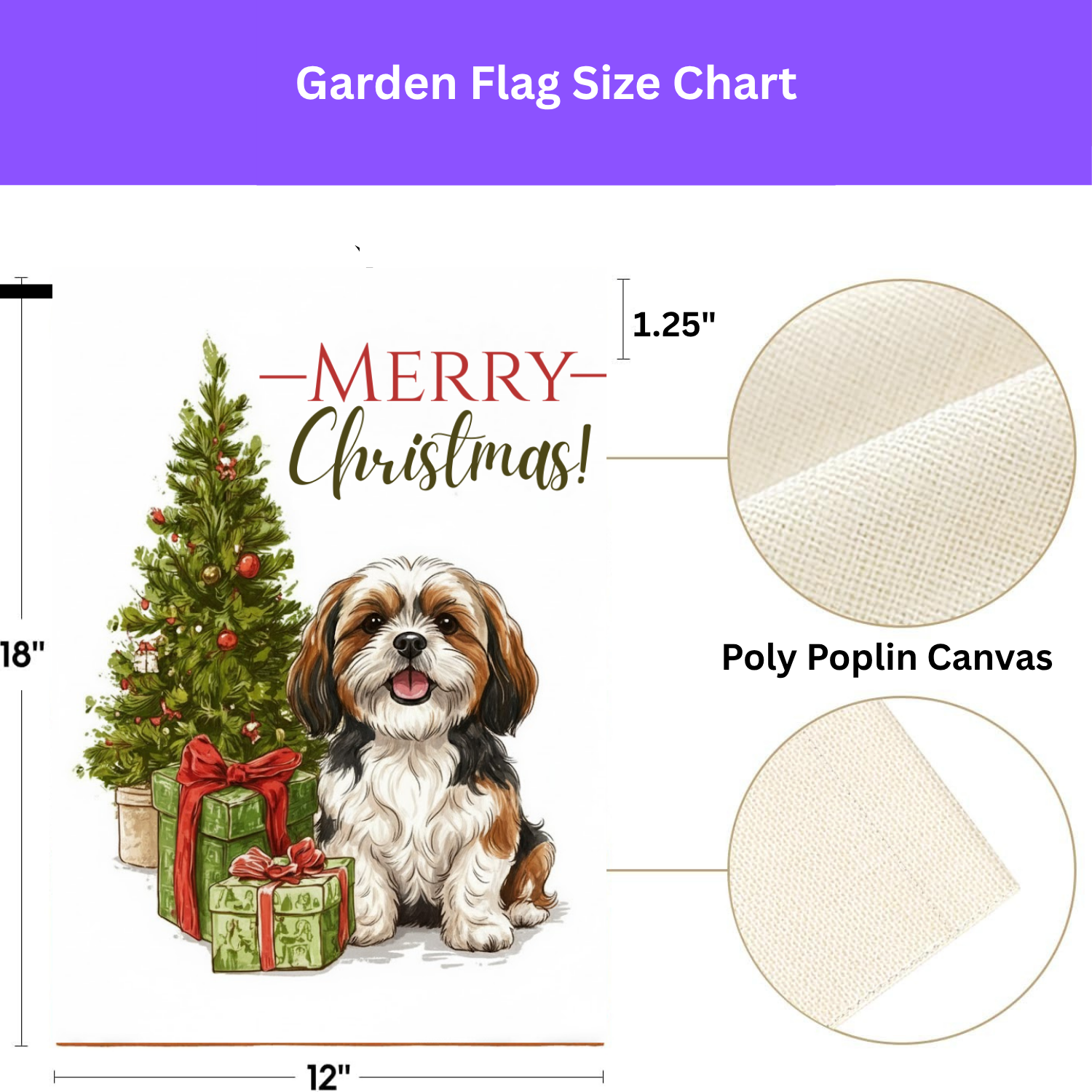 Shih Tzu and Present Christmas Garden Flag