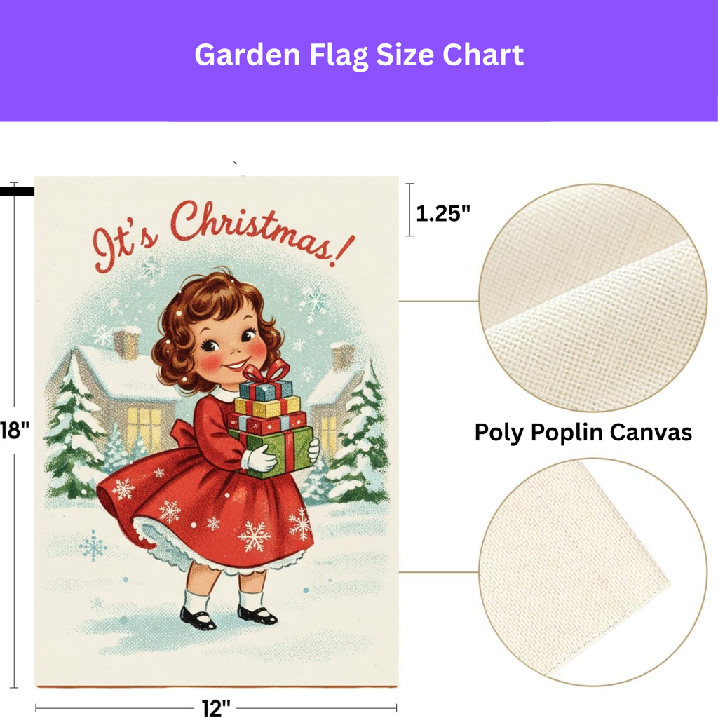 Vintage Little Girl Christmas Garden Flag