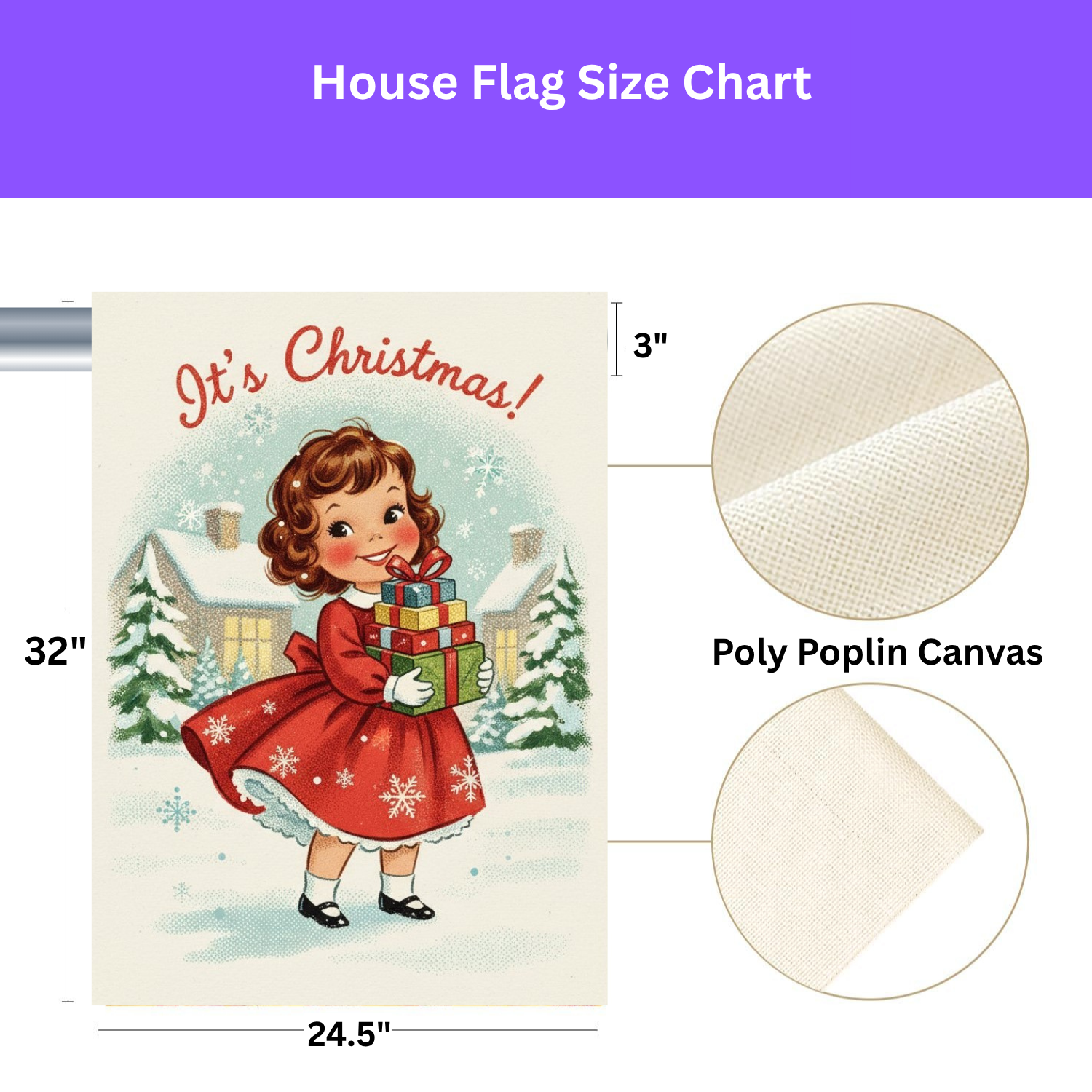 Vintage Little Girl Christmas Garden Flag