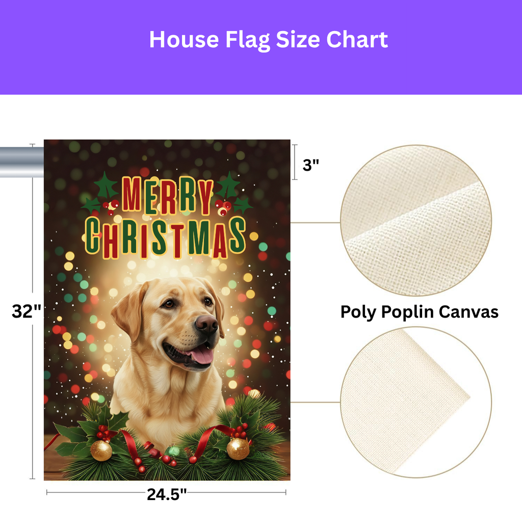 Merry Christmas Yellow Labrador Garden Flag