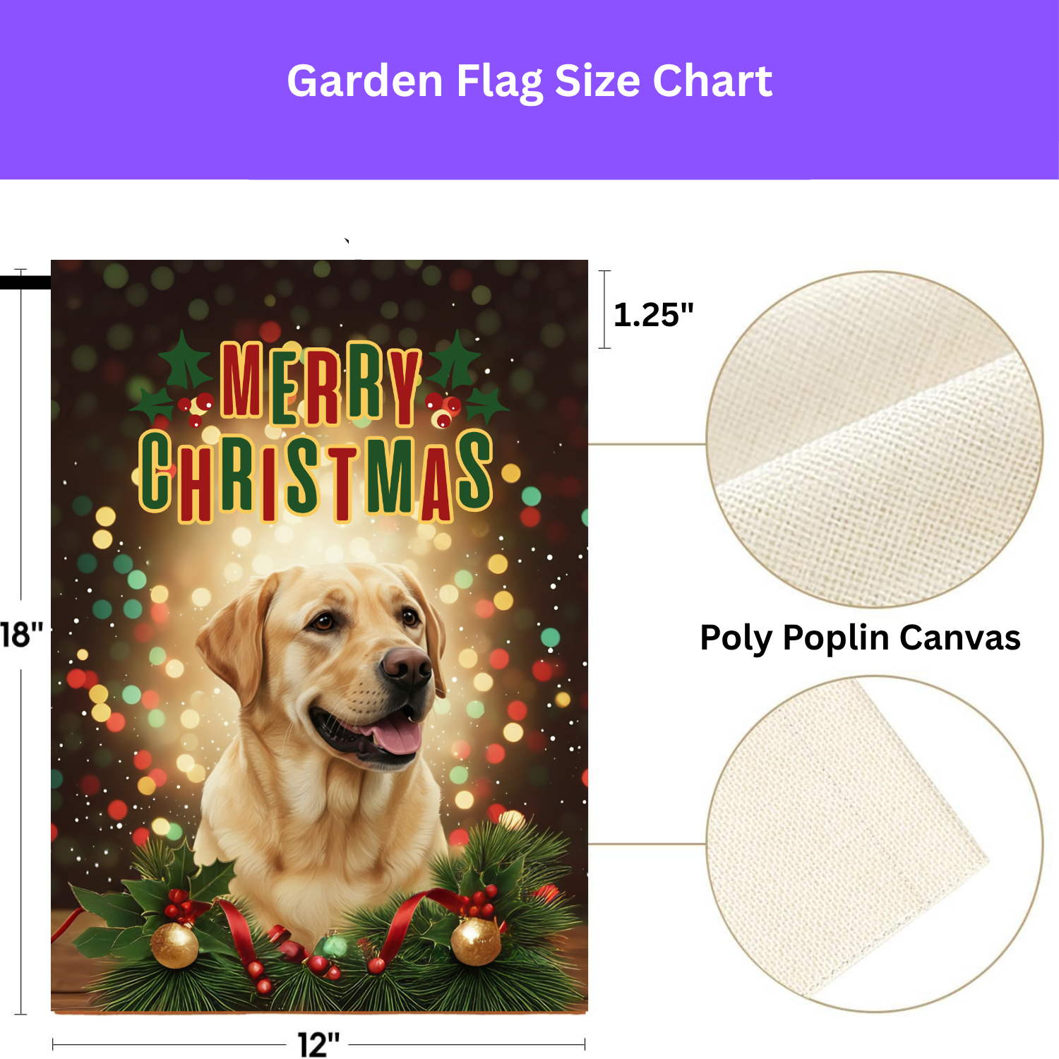 Merry Christmas Yellow Labrador Garden Flag