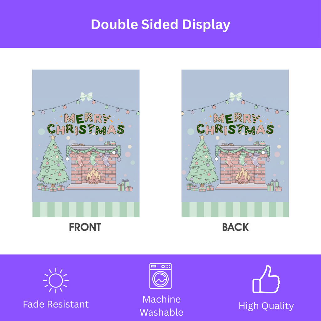 Christmas Fireplace Garden Flag