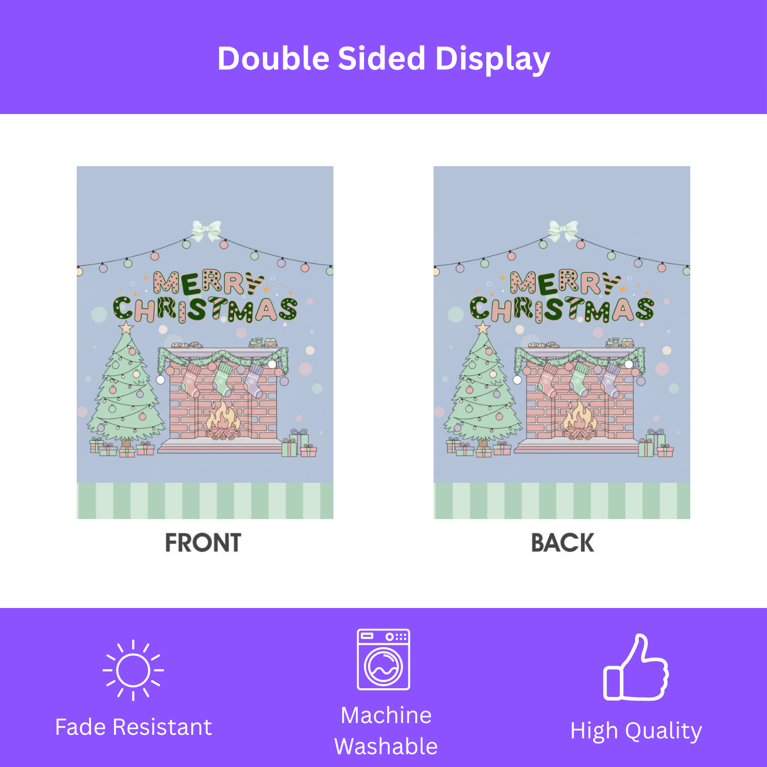 Christmas Fireplace Garden Flag