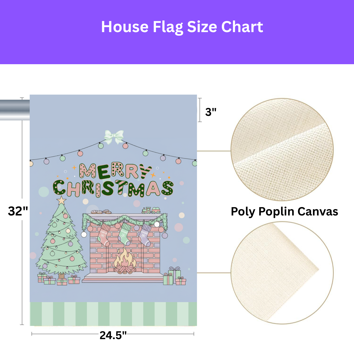 Christmas Fireplace Garden Flag