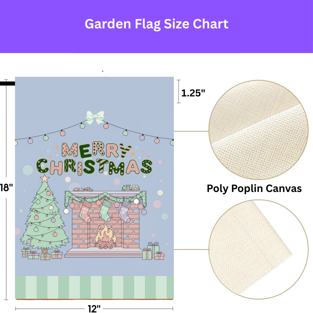 Christmas Fireplace Garden Flag