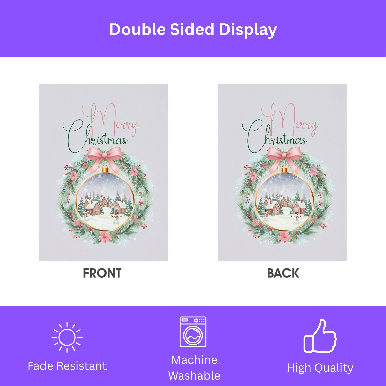 Snowman Village Ornament Christmas Flag