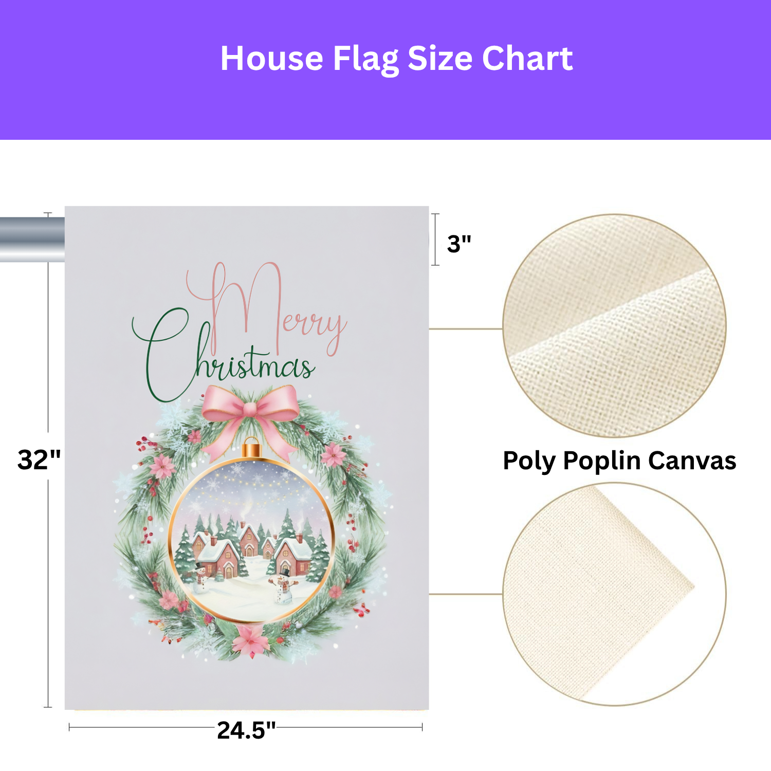 Snowman Village Ornament Christmas Flag