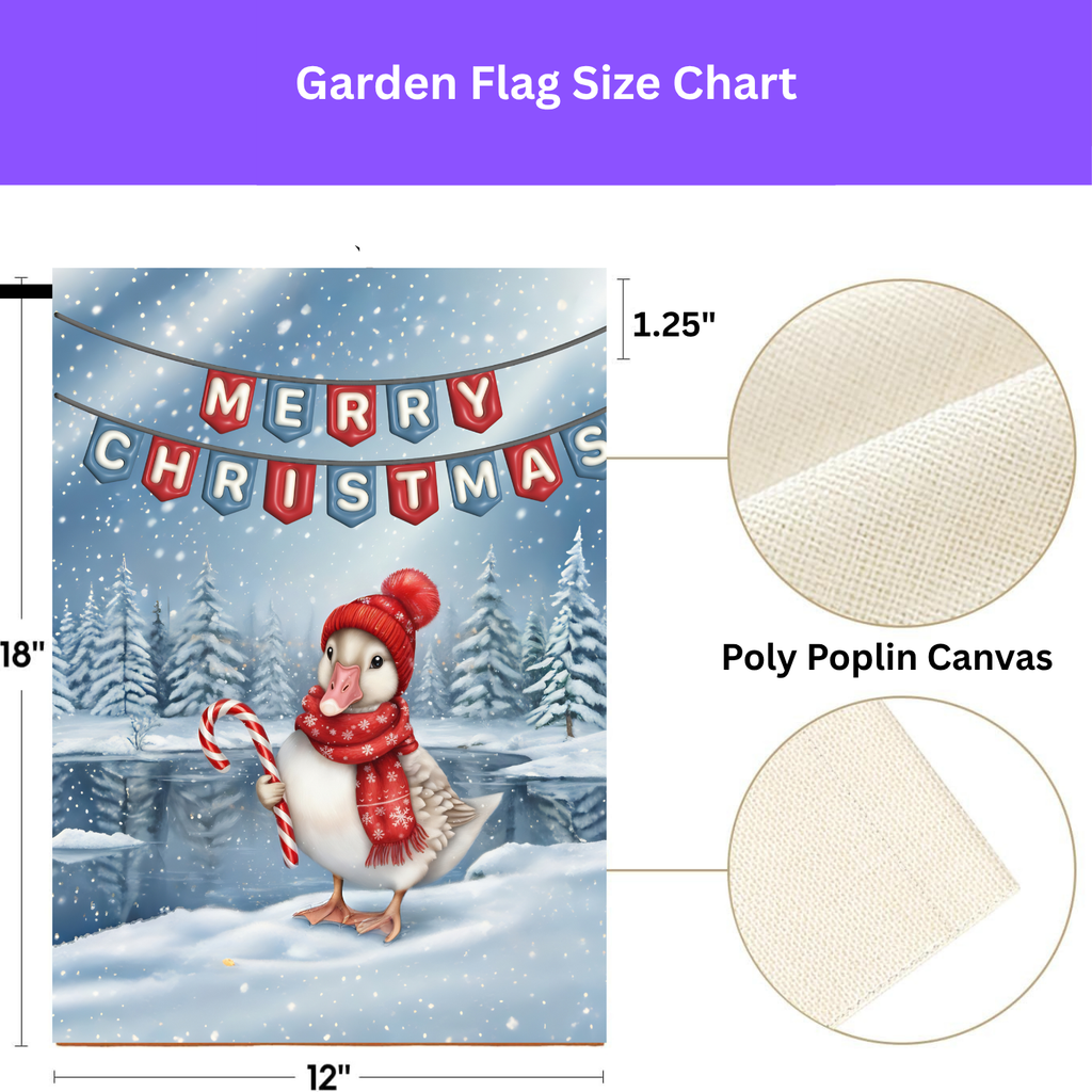 Merry Christmas Candy Cane Duck Garden Flag
