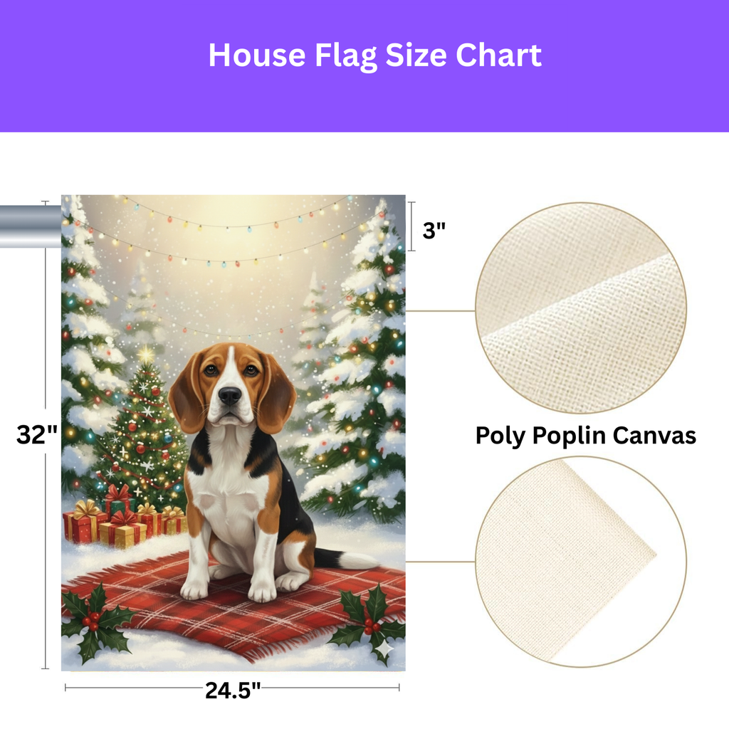 Christmas Tree and Presents Beagle Garden Flag