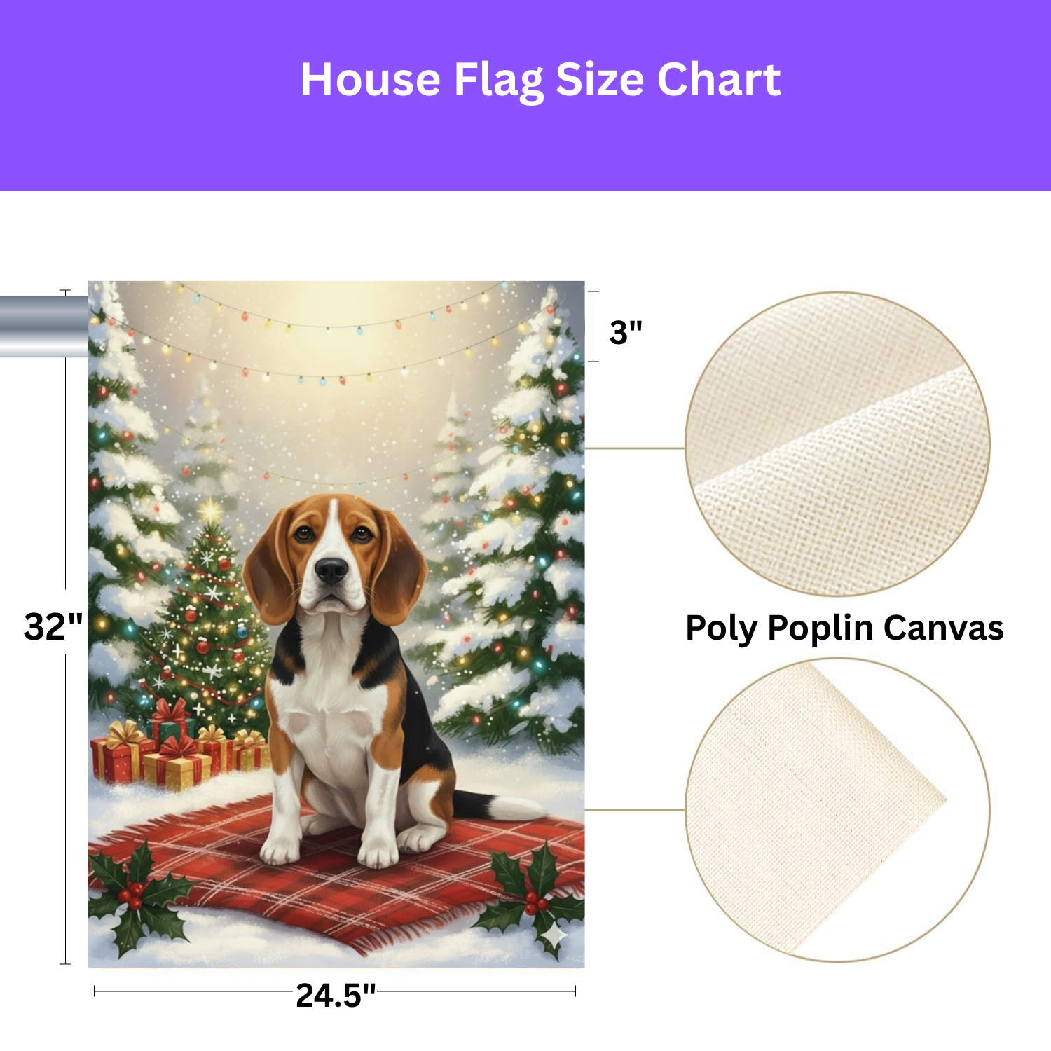 Christmas Tree and Presents Beagle Garden Flag
