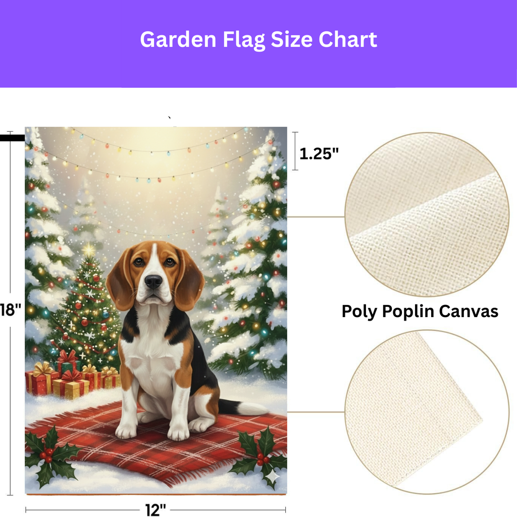 Christmas Tree and Presents Beagle Garden Flag