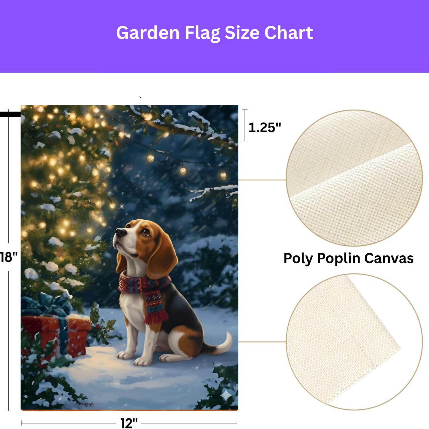 Standing By The Christmas Tree Beagle Garden Flag