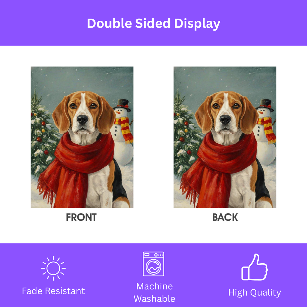 Red Scarf Beagle Garden Flag