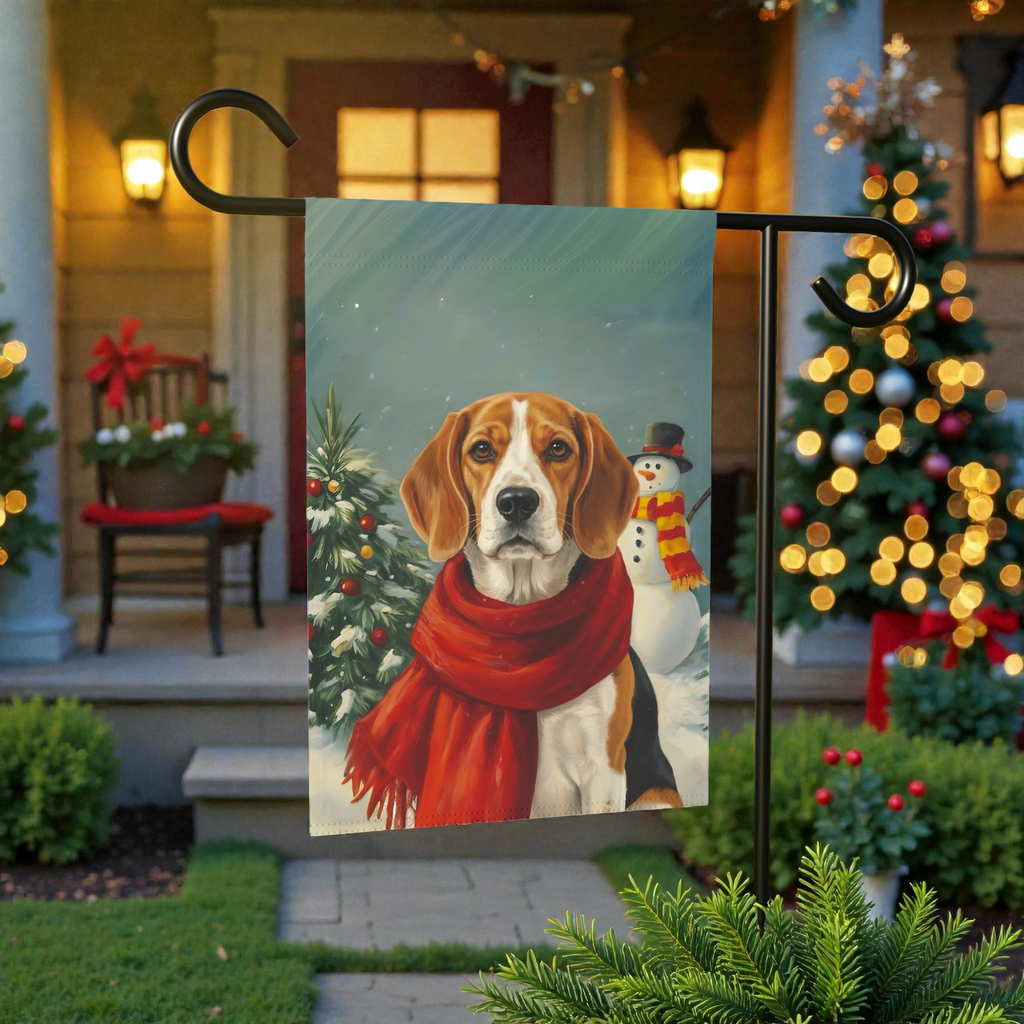 Red Scarf Beagle Garden Flag
