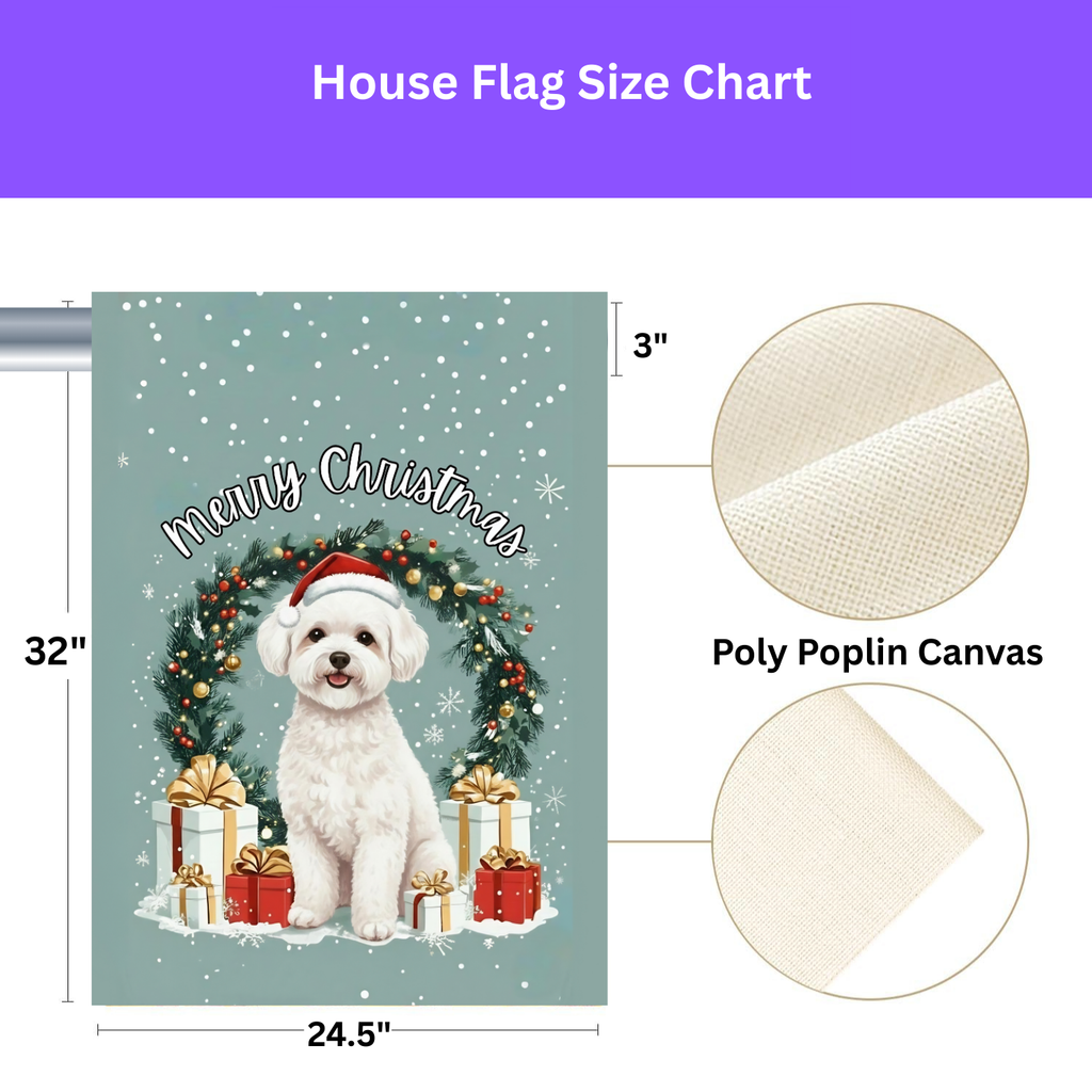 Merry Christmas Bichon Frise Garden Flag