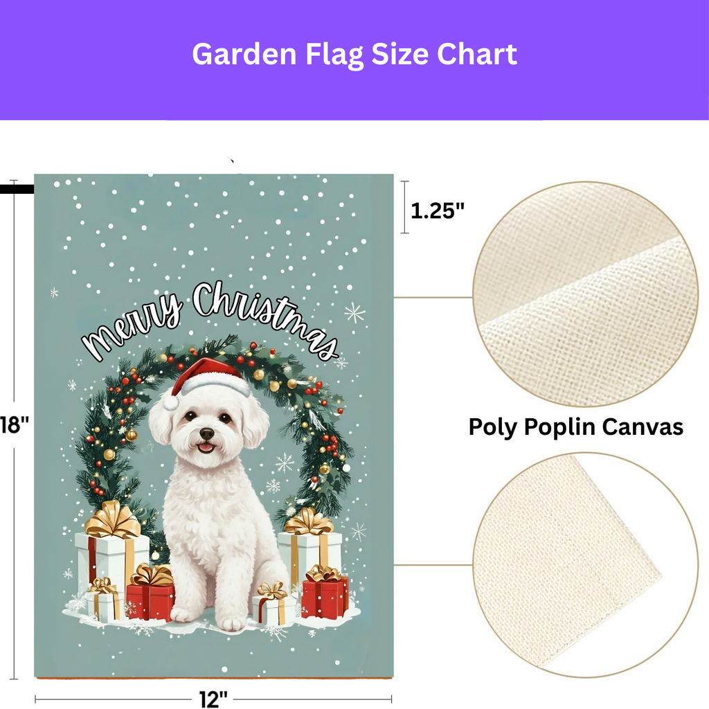 Merry Christmas Bichon Frise Garden Flag