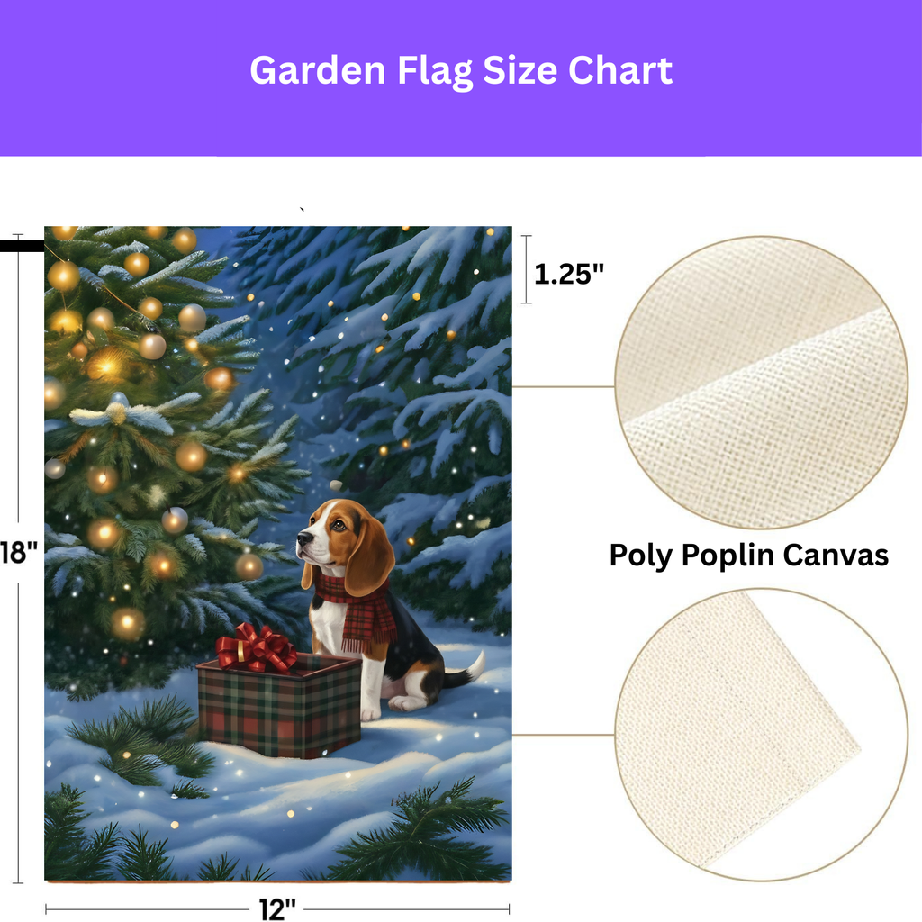 Beagle Christmas Present Garden Flag